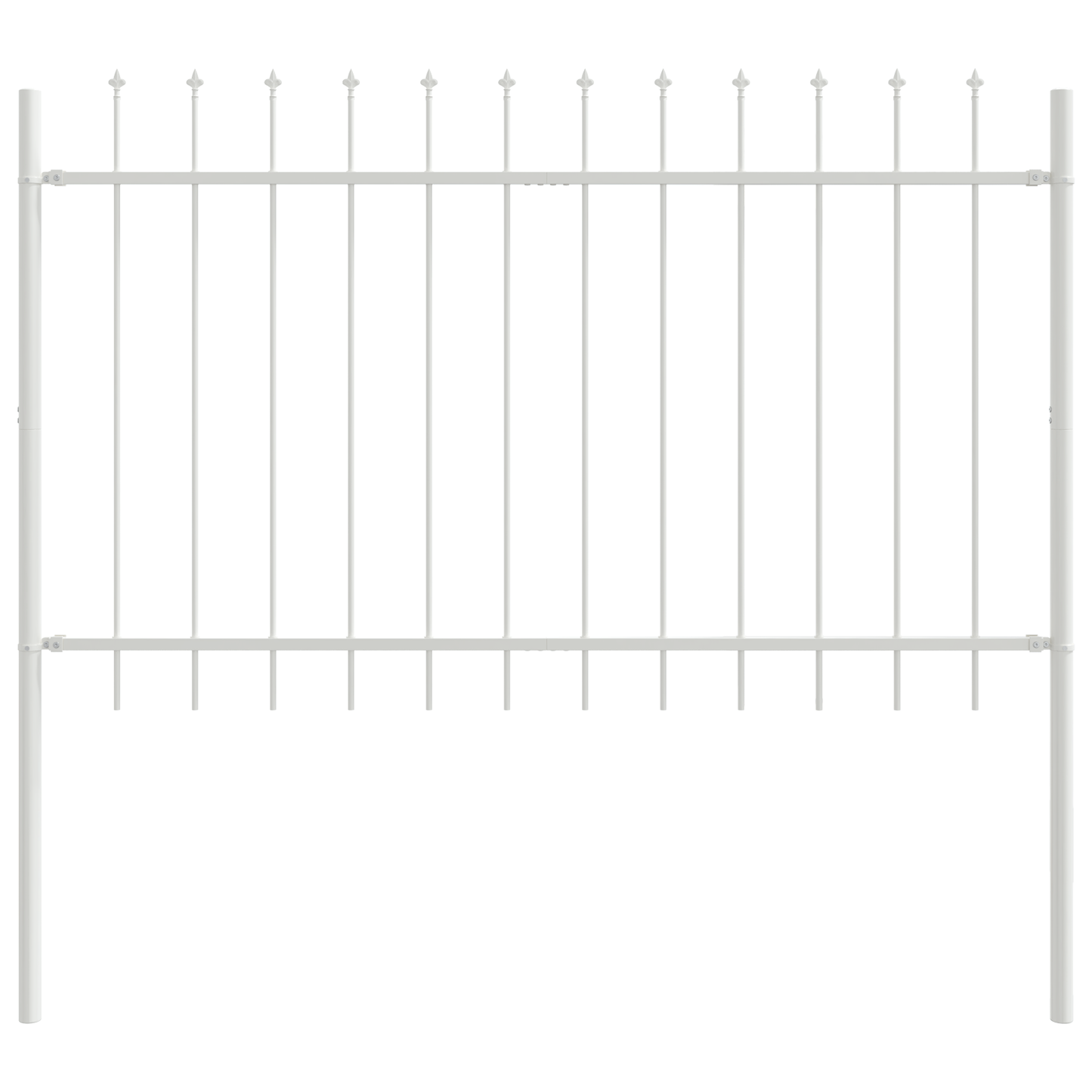 Hage Hegning 6 pcs Hvit 10,2 x 1,2 m Pulverlakkert stål