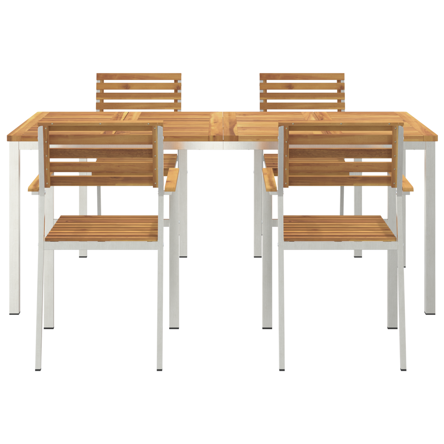 Hage Spisegruppe 5 pcs Massiv akasie tre og rustfritt stål