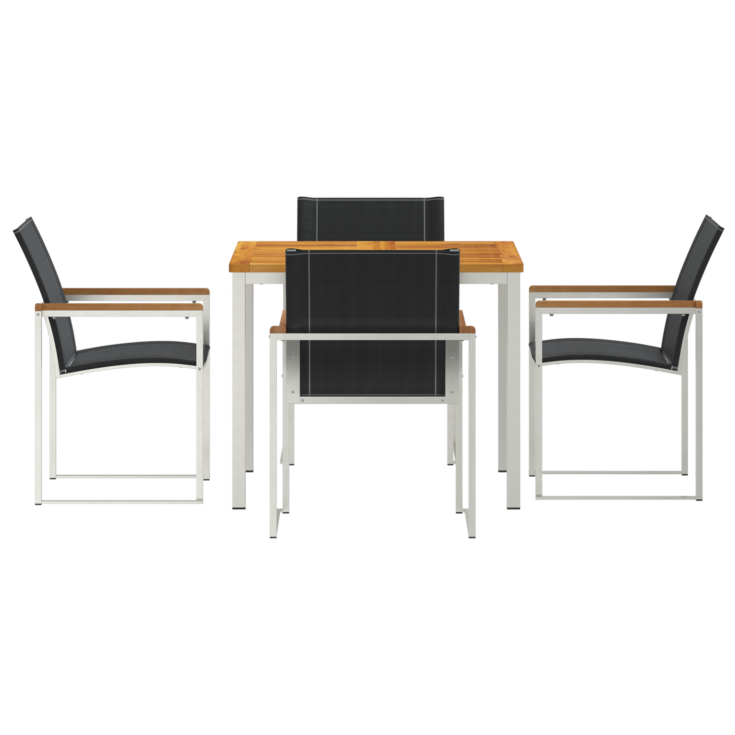 Hage Spisegruppe 5 pcs Massiv akasie tre og rustfritt stål