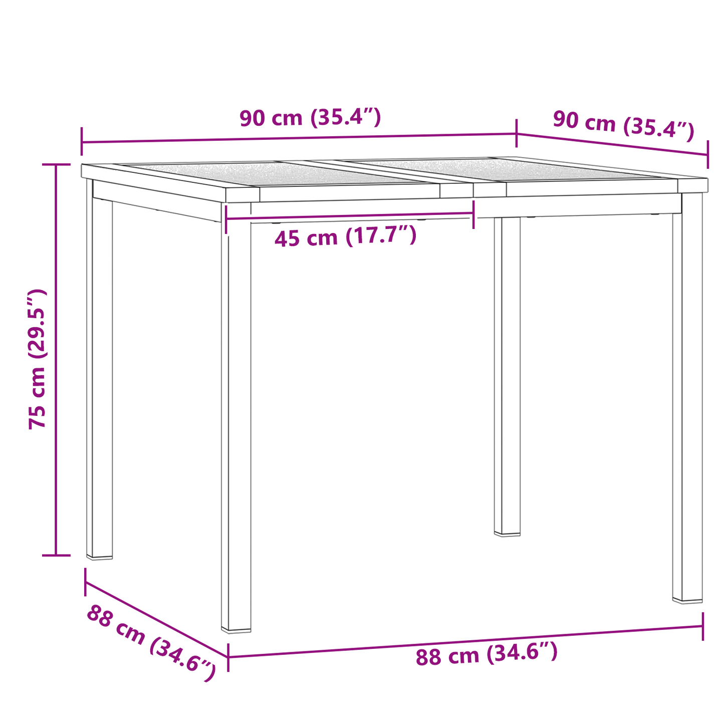 Hage Spisegruppe 5 pcs Massiv akasie tre og rustfritt stål