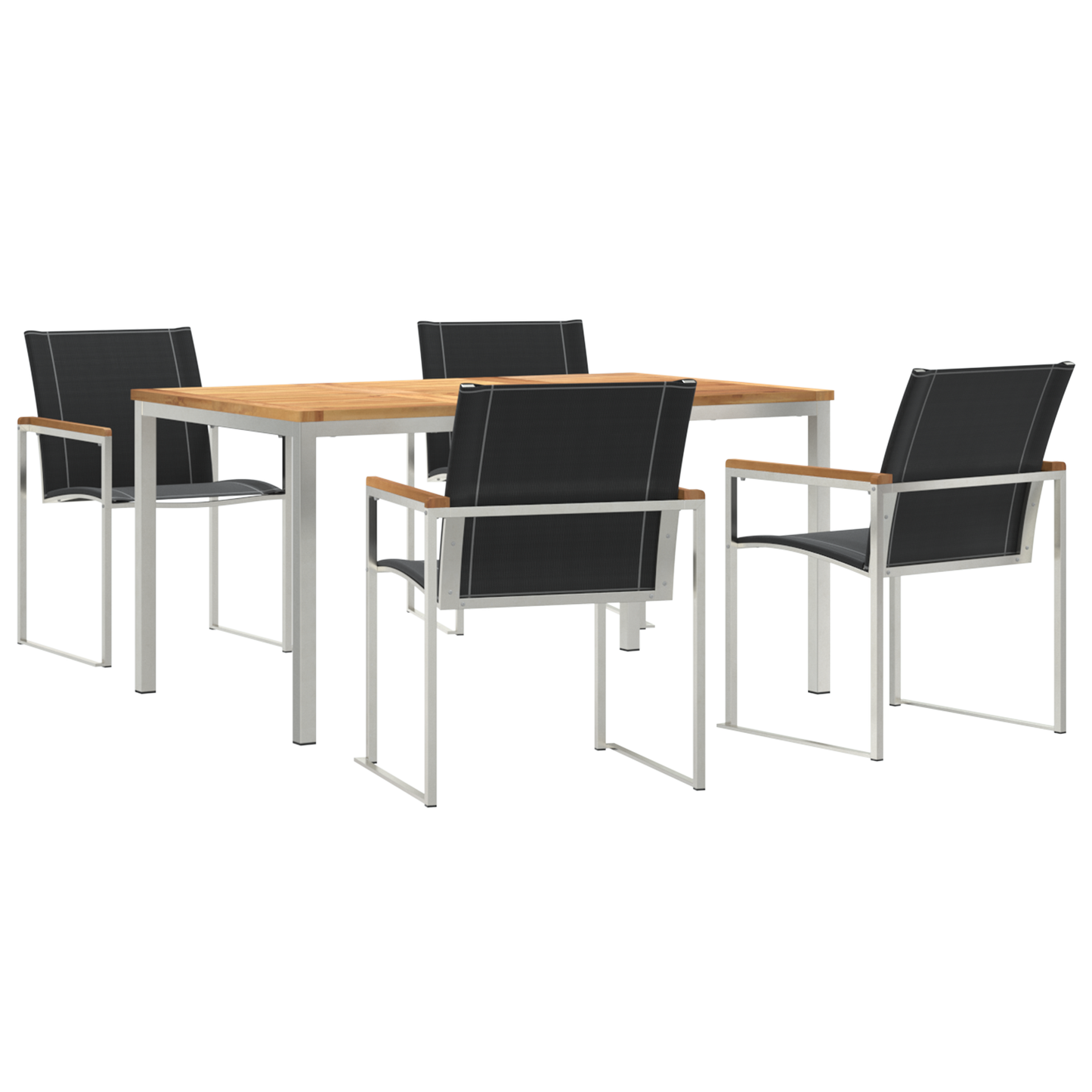 Hage Spisegruppe 5 pcs Massiv akasie tre og rustfritt stål