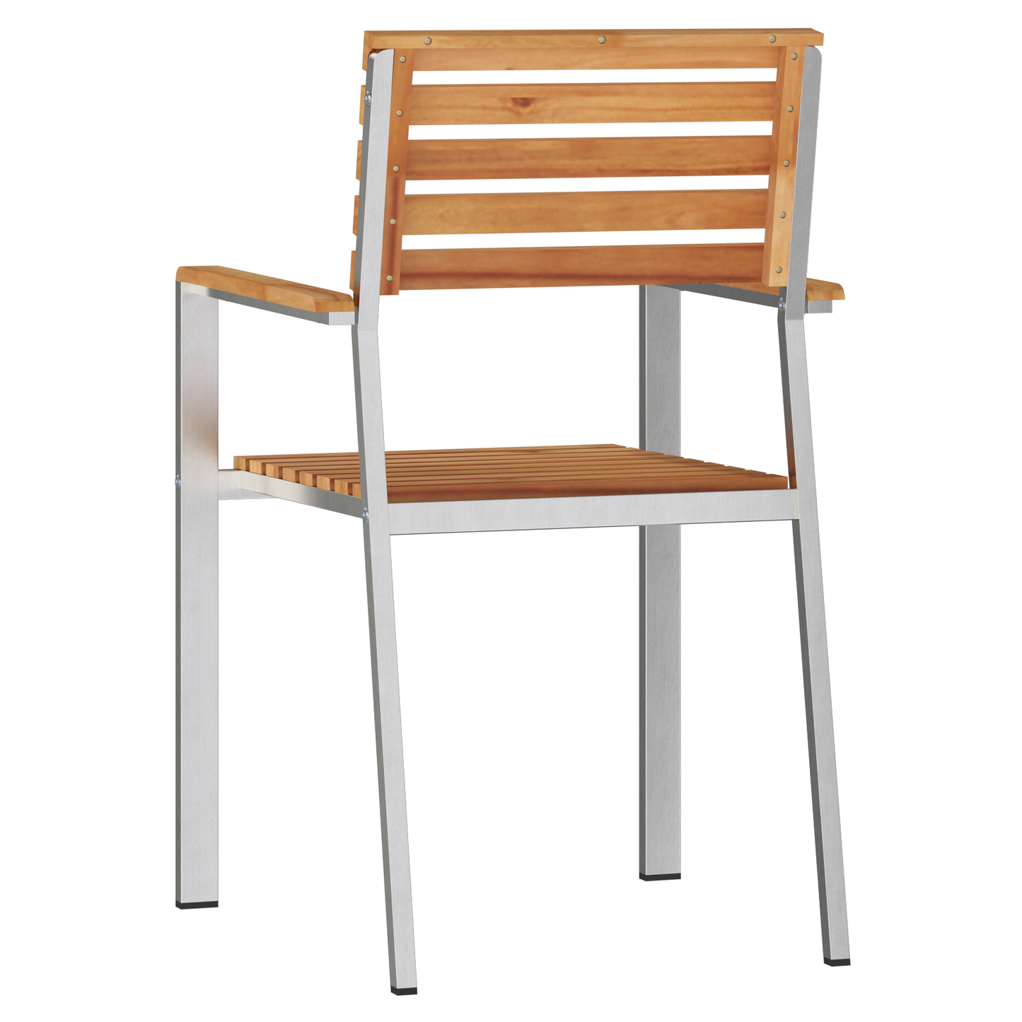 Hage Stol 6 pcs Massiv teak og rustfritt stål
