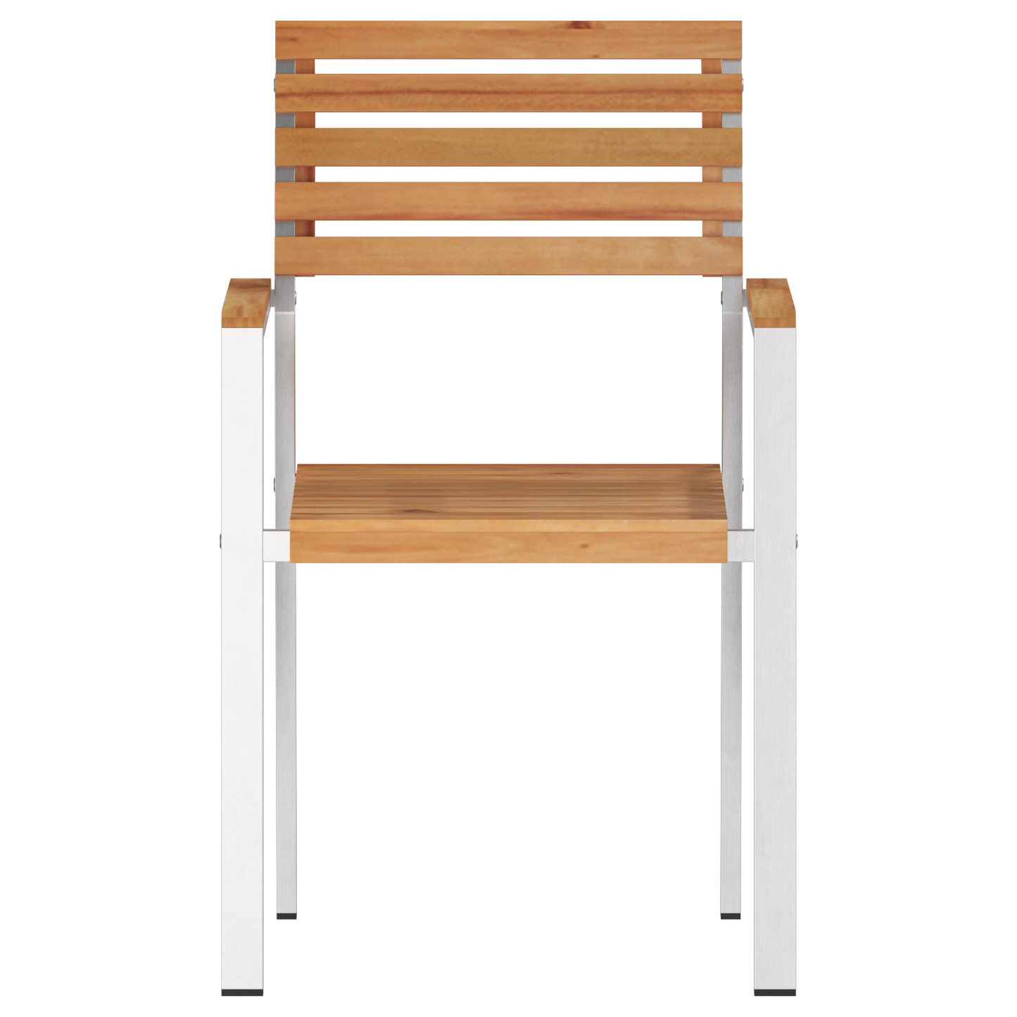 Hage Stol 6 pcs Massiv teak og rustfritt stål