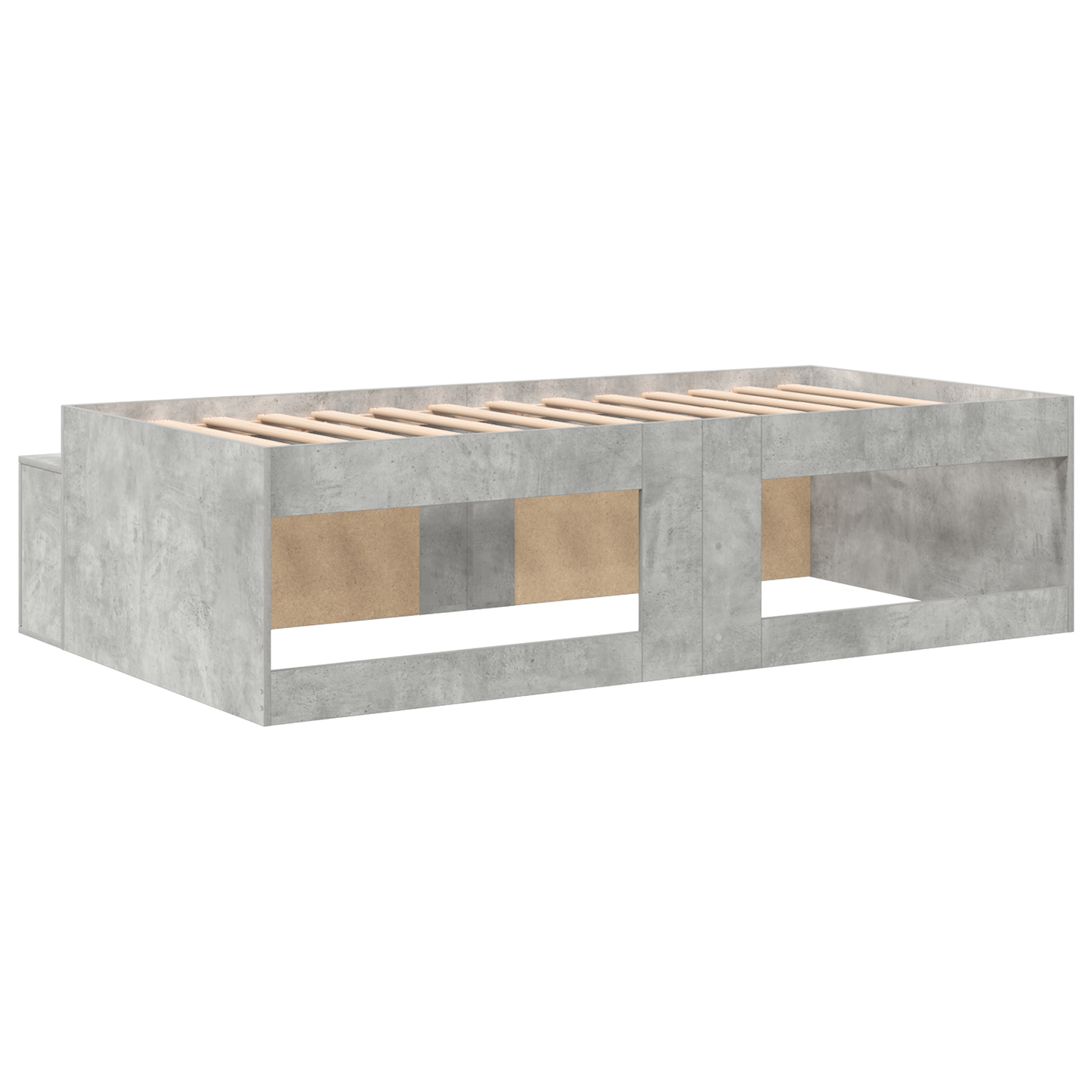 Sengestamme med skuff Betonggrå 80 x 200 cm Konstruert tre