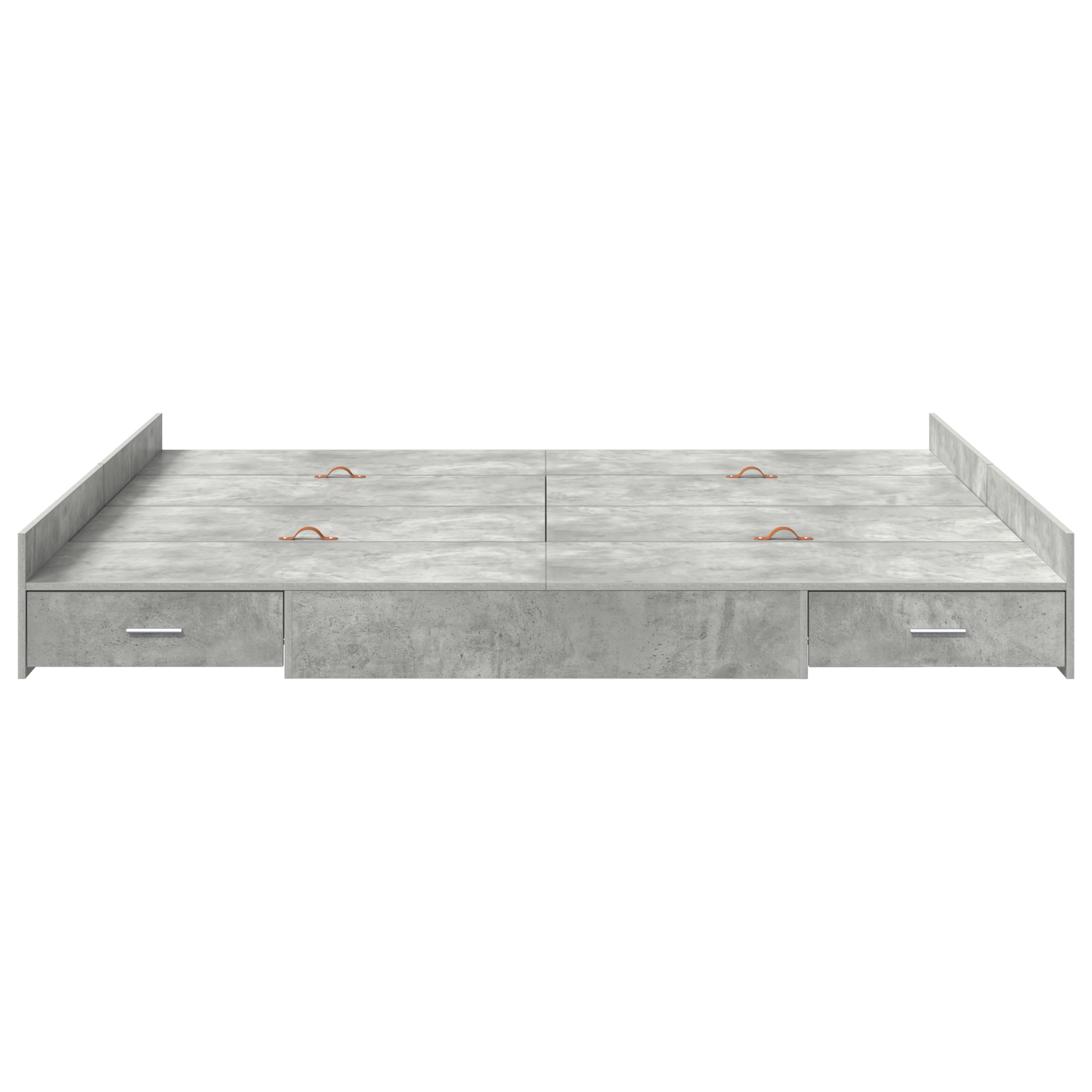 Seng med lagring Betonggrå 200 x 200 cm Konstruert tre