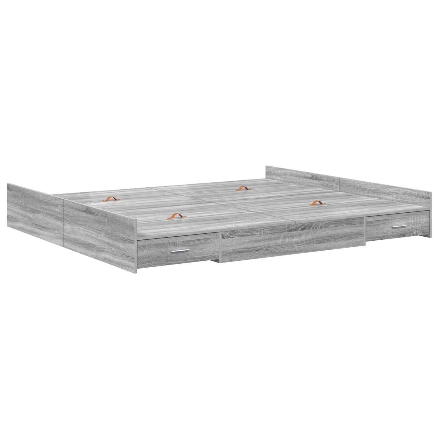 Seng med lagring Grå Sonoma 200 x 200 cm Konstruert tre