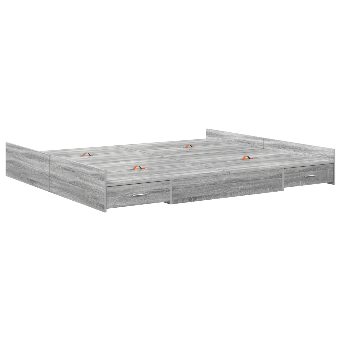 Seng med lagring Grå Sonoma 200 x 200 cm Konstruert tre