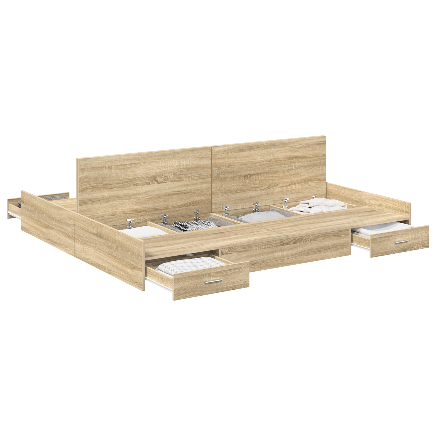 Seng med lagring Sonoma eik 180 x 200 cm Konstruert tre