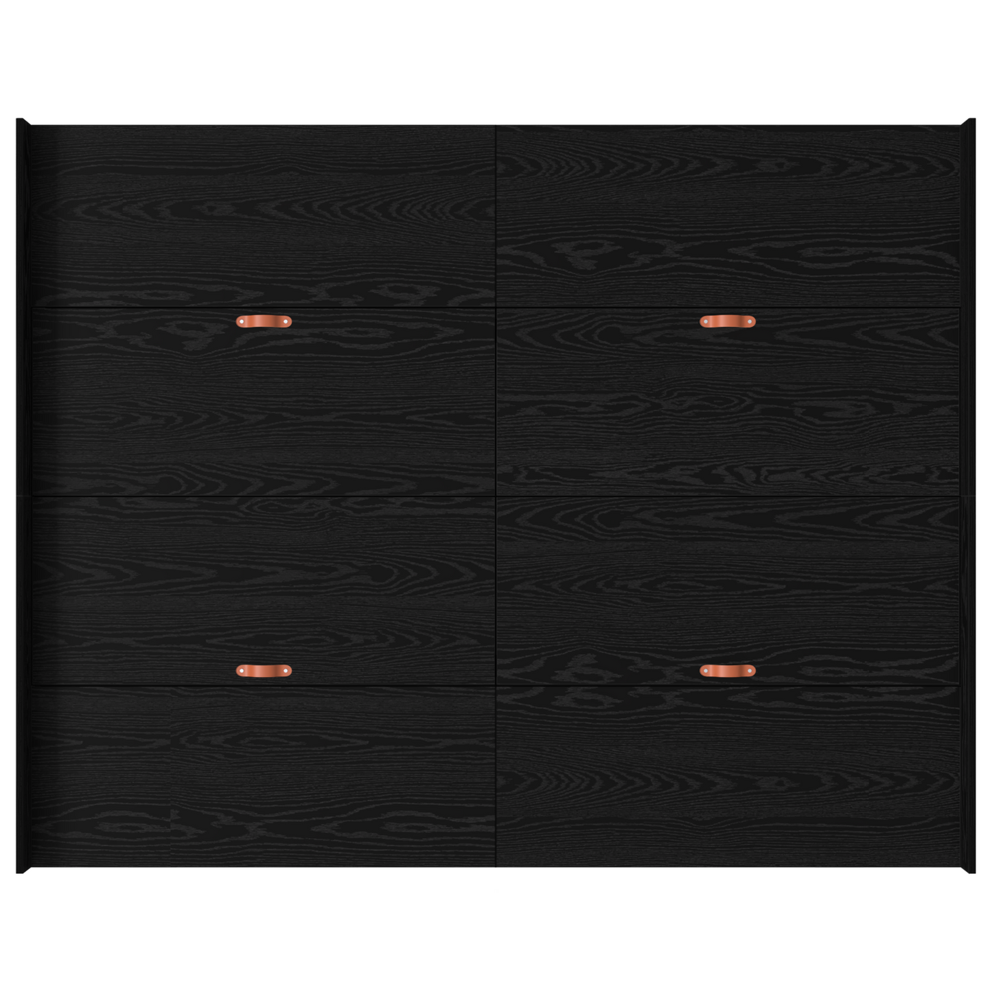 Seng med lagring Svart Eik 150 x 200 cm Konstruert tre