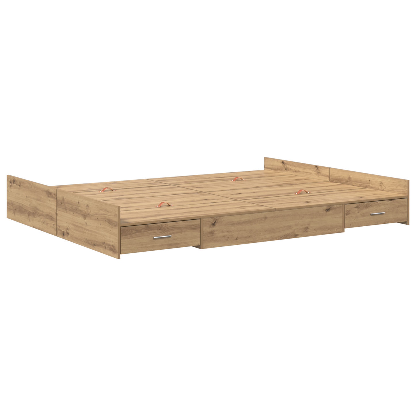 Seng med lagring Artisan Eik 140 x 190 cm Konstruert tre
