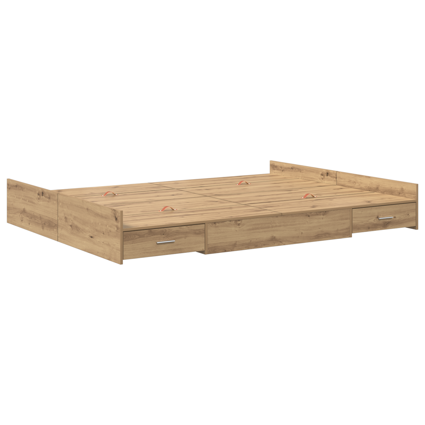 Seng med lagring Artisan Eik 140 x 190 cm Konstruert tre