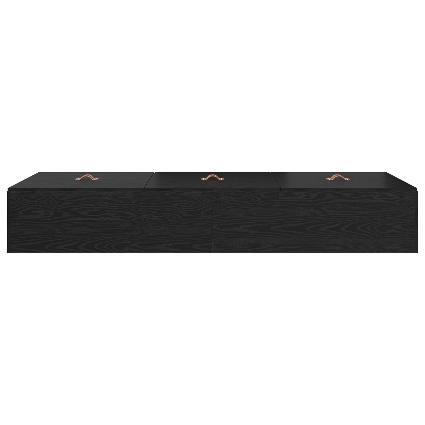 Seng med lagring Svart Eik 80 x 200 cm Konstruert tre