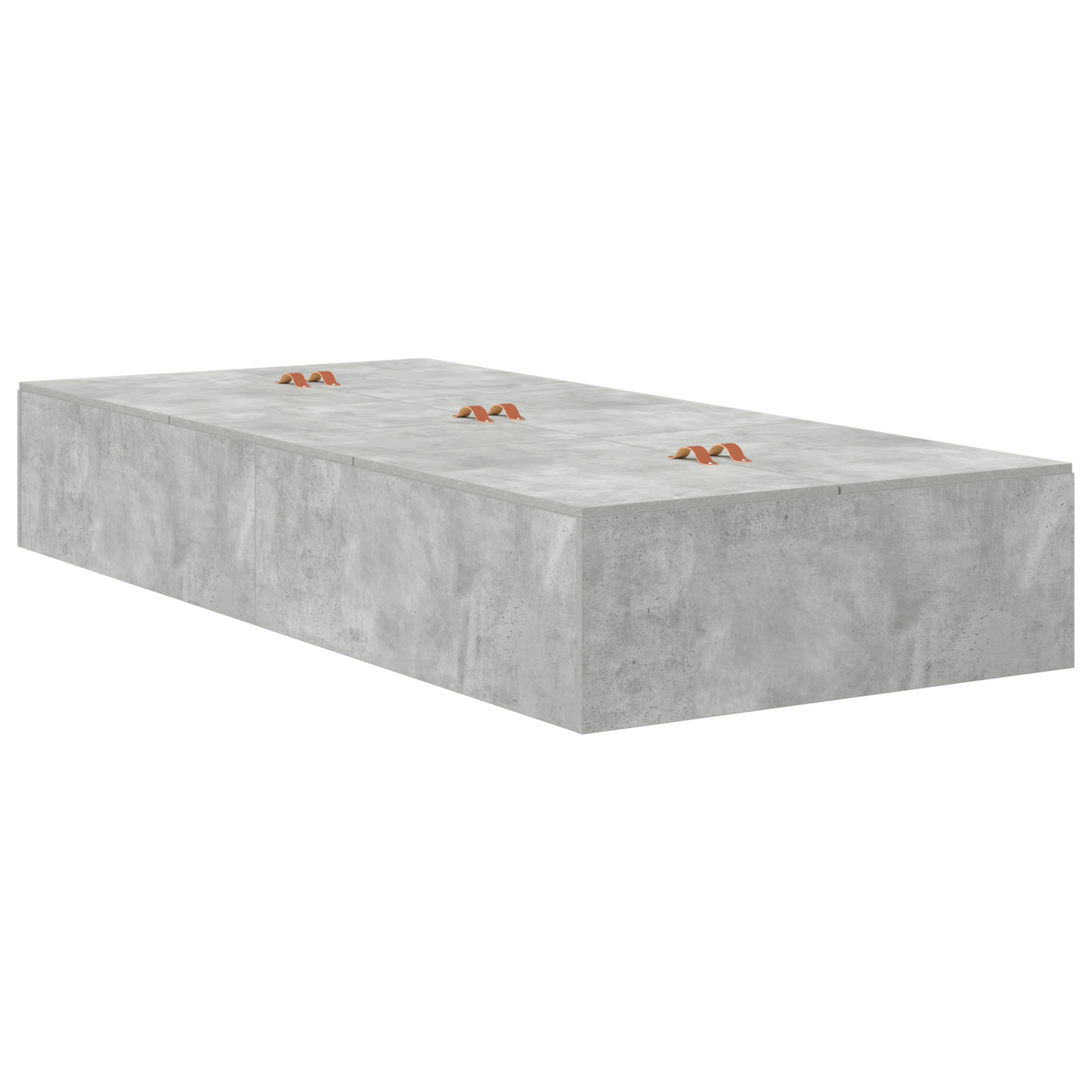 Seng med lagring Betonggrå 80 x 200 cm Konstruert tre