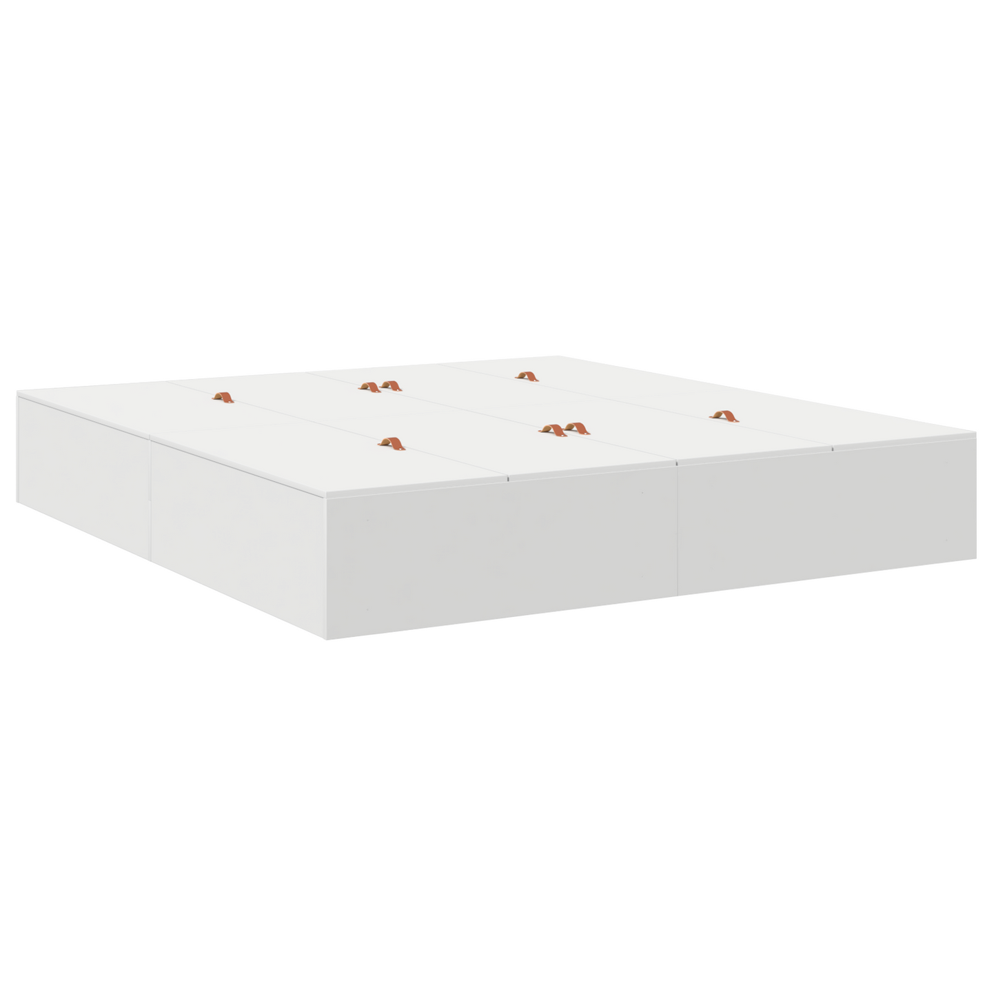 Seng med lagring med lagring Hvit 200 x 200 cm Konstruert tre