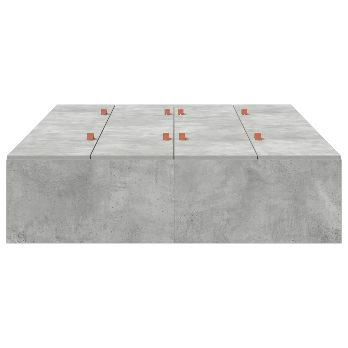 Seng med lagring Betonggrå 120 x 190 cm Konstruert tre