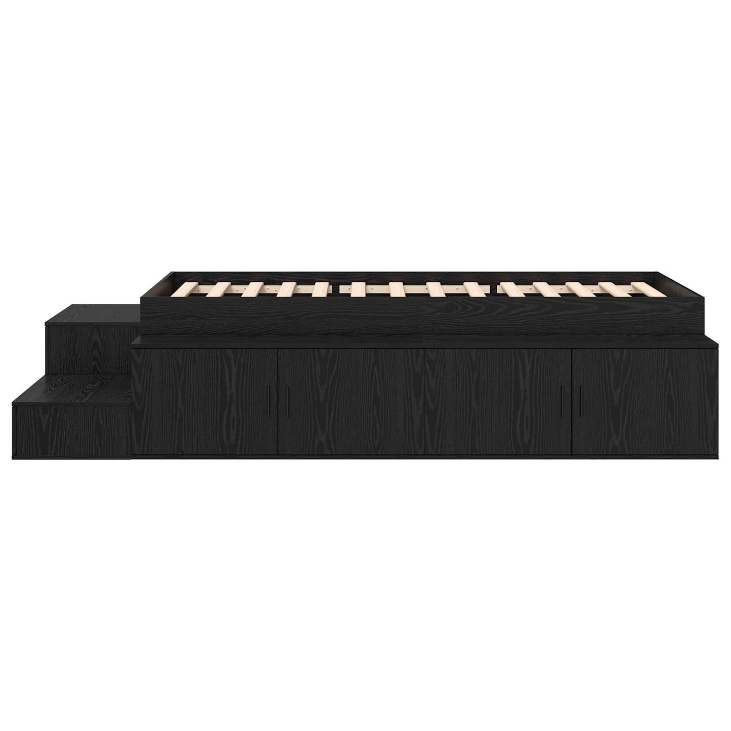 Seng med lagring Svart eik 234 x 103 x 53.5 cm Konstruert tre