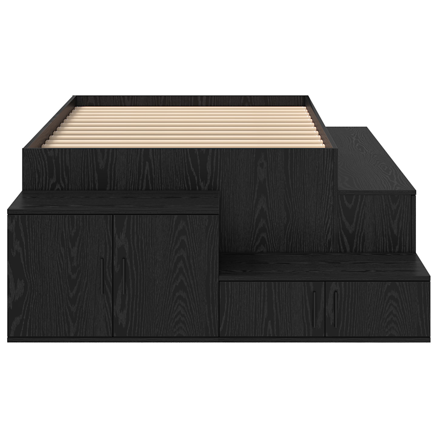 Seng med lagring Svart eik 234 x 103 x 53.5 cm Konstruert tre