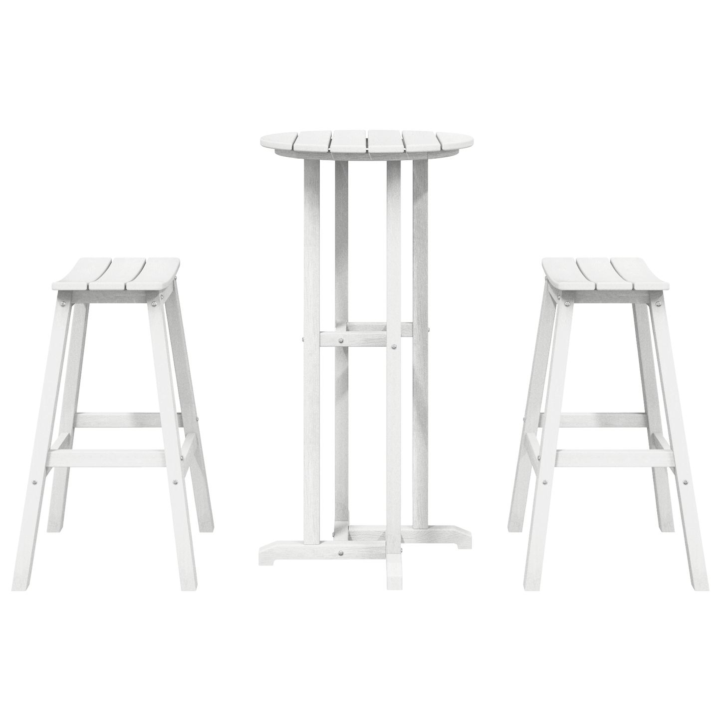 Hage bar sett 3 pcs Hvit HDPE