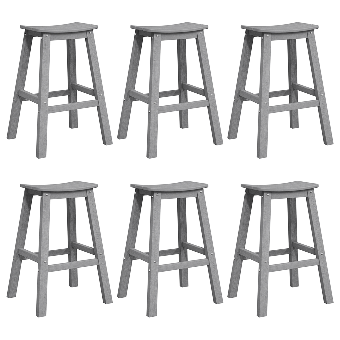 Hage bar sett 6 pcs Lysegrå HDPE