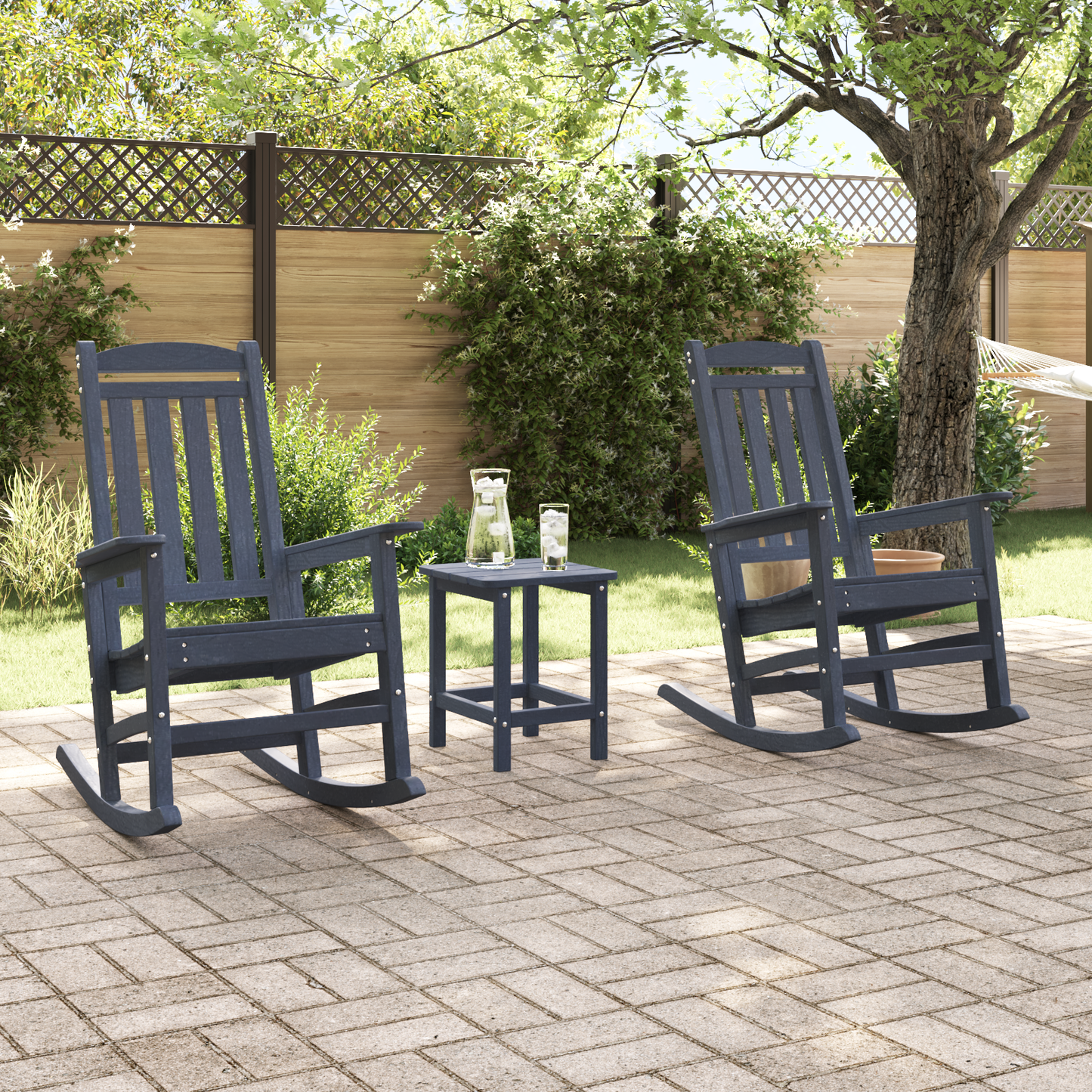 Gyngestol 3 pcs Havblå Polyethylen