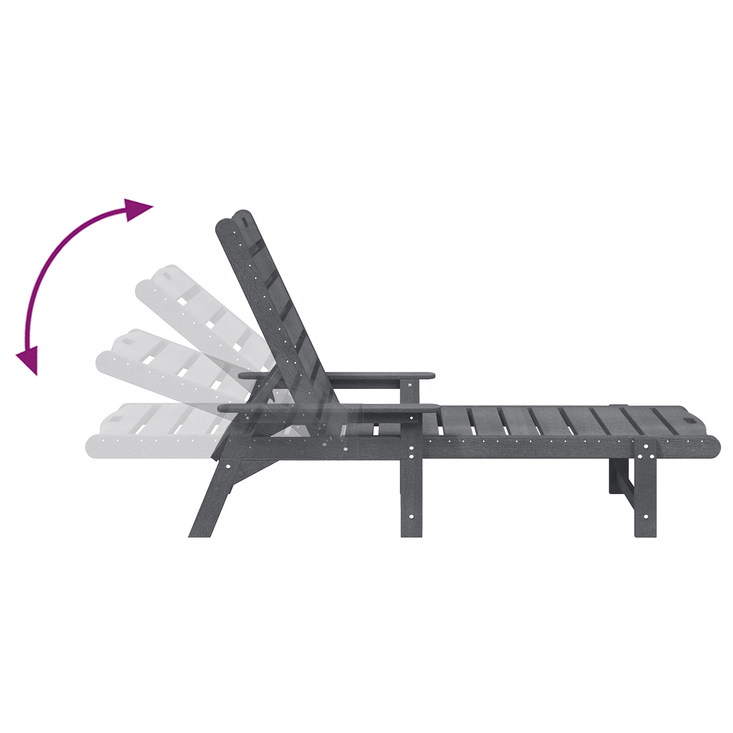 Solstol 2 pcs Lysegrå 195,5 x 53 x 98,5 cm Polyethylen