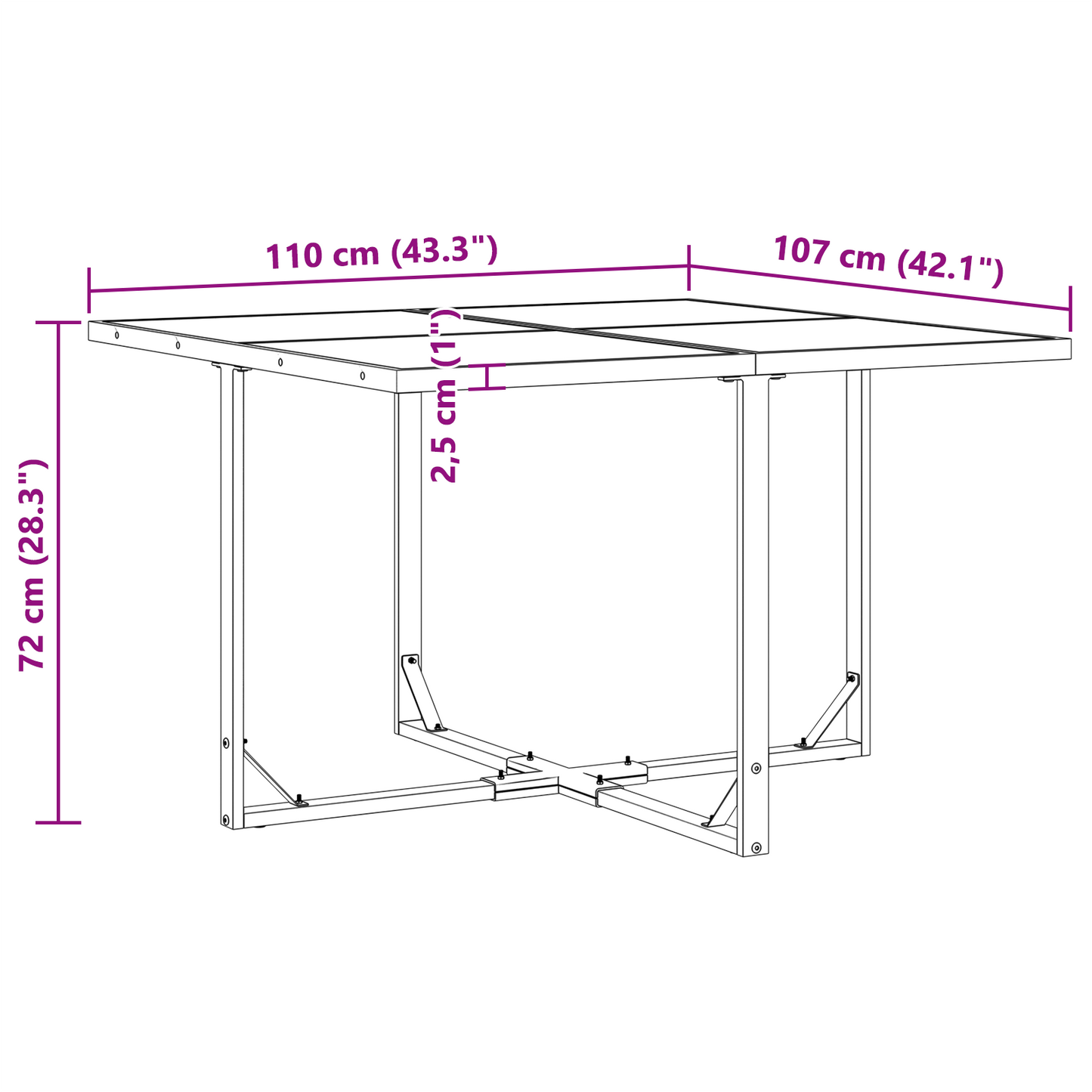 Hage Spisegruppe 5 pcs Svart Stål