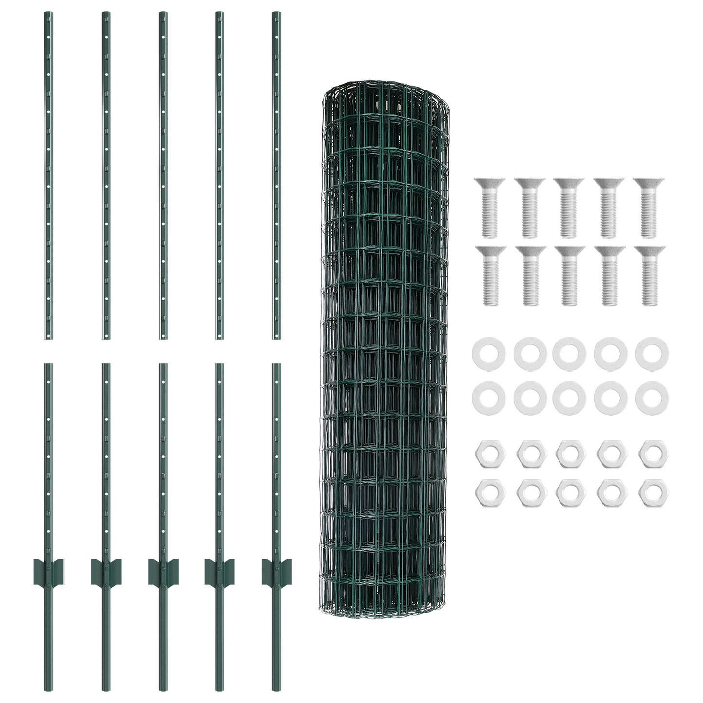 Euro gjerdet med stolpe 10 x 1,2 m PVC-belagt stål Grønn Mesh