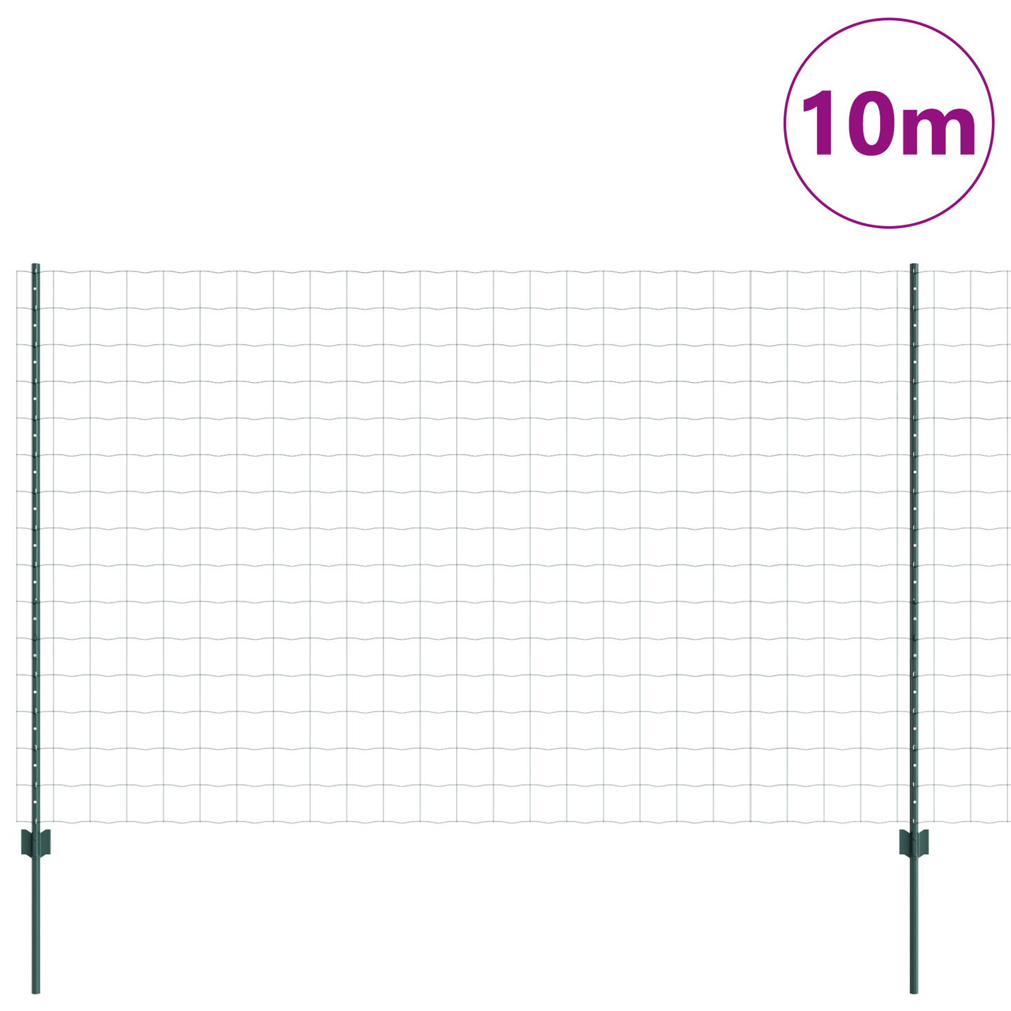 Euro gjerdet med stolpe 10 x 1,6 m PVC-belagt stål Grønn Mesh