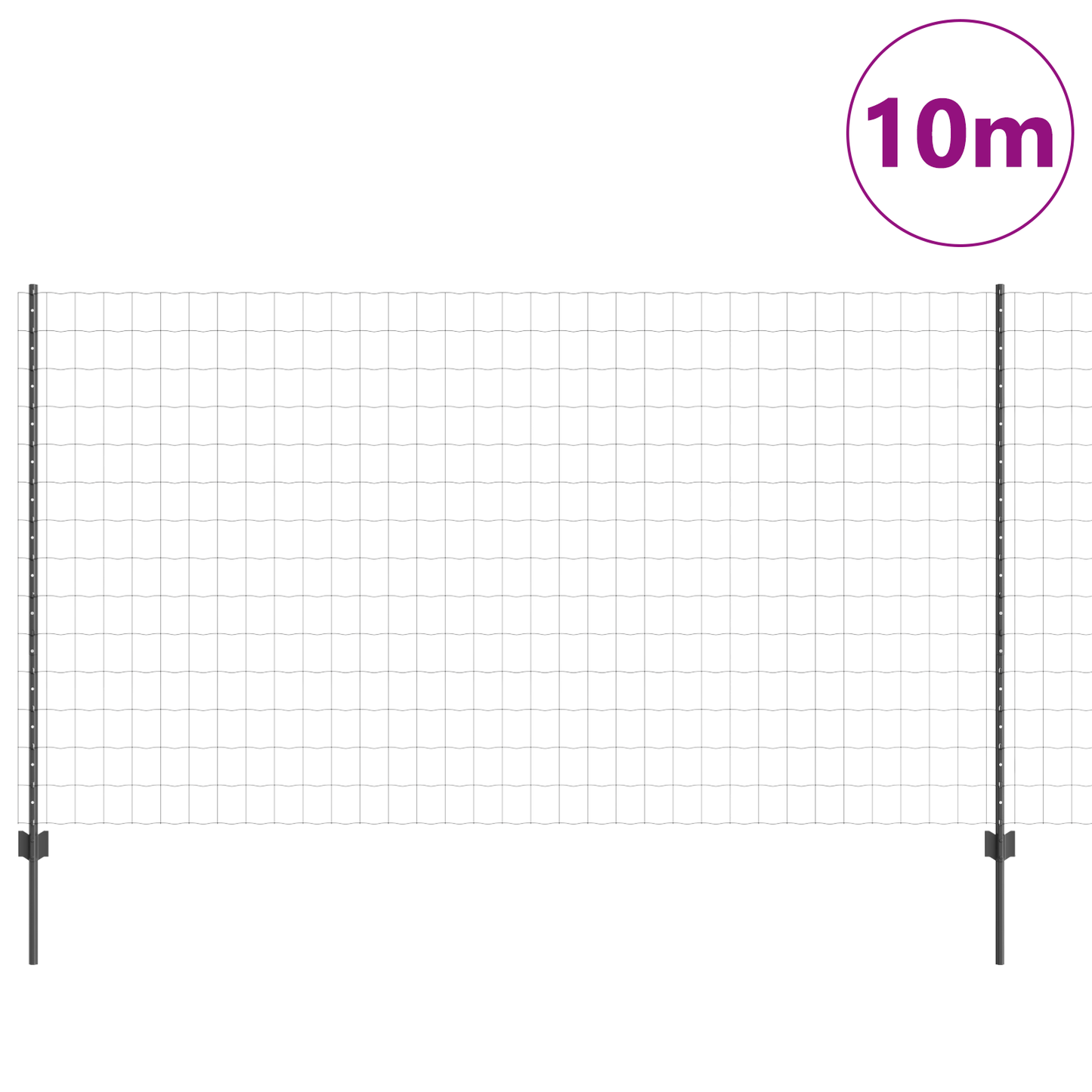 Euro gjerdet med stolpe 10 x 1,4 m PVC-belagt stål Grå Mesh