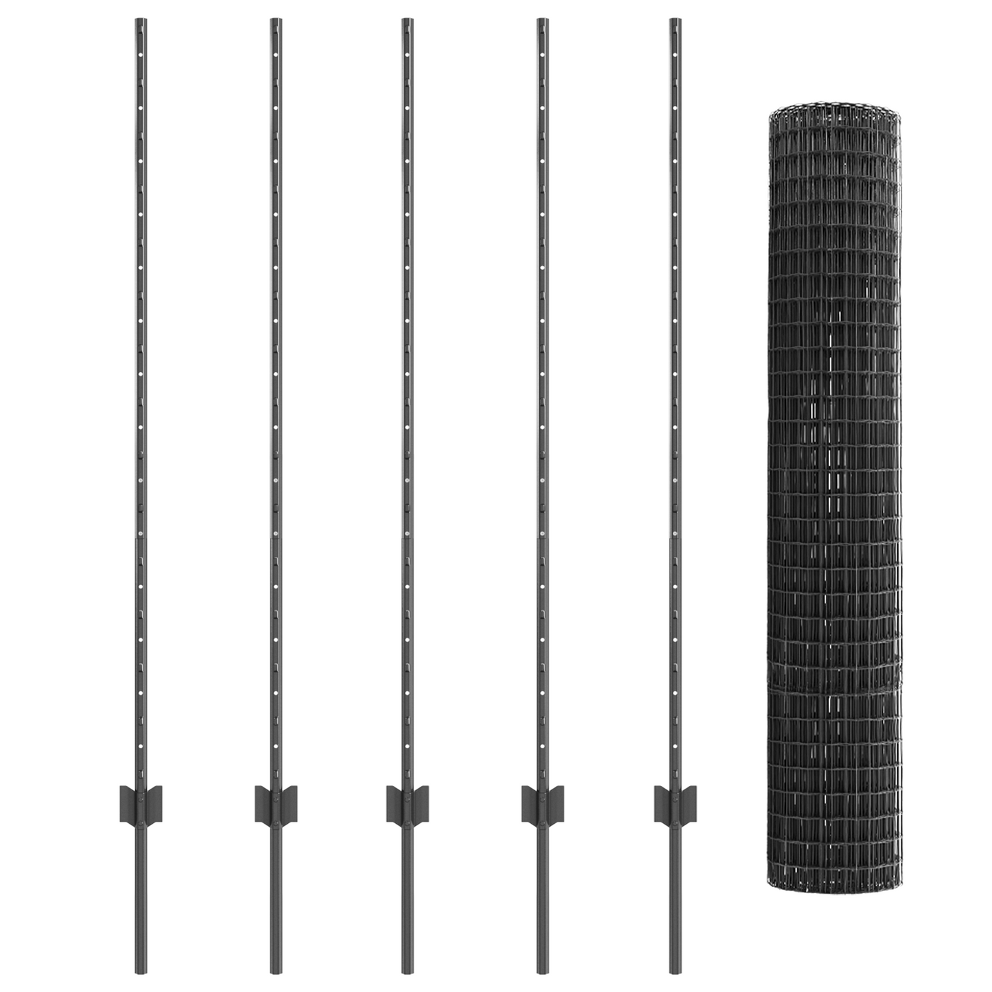 Euro gjerdet med stolpe 10 x 1,4 m PVC-belagt stål Grå Mesh