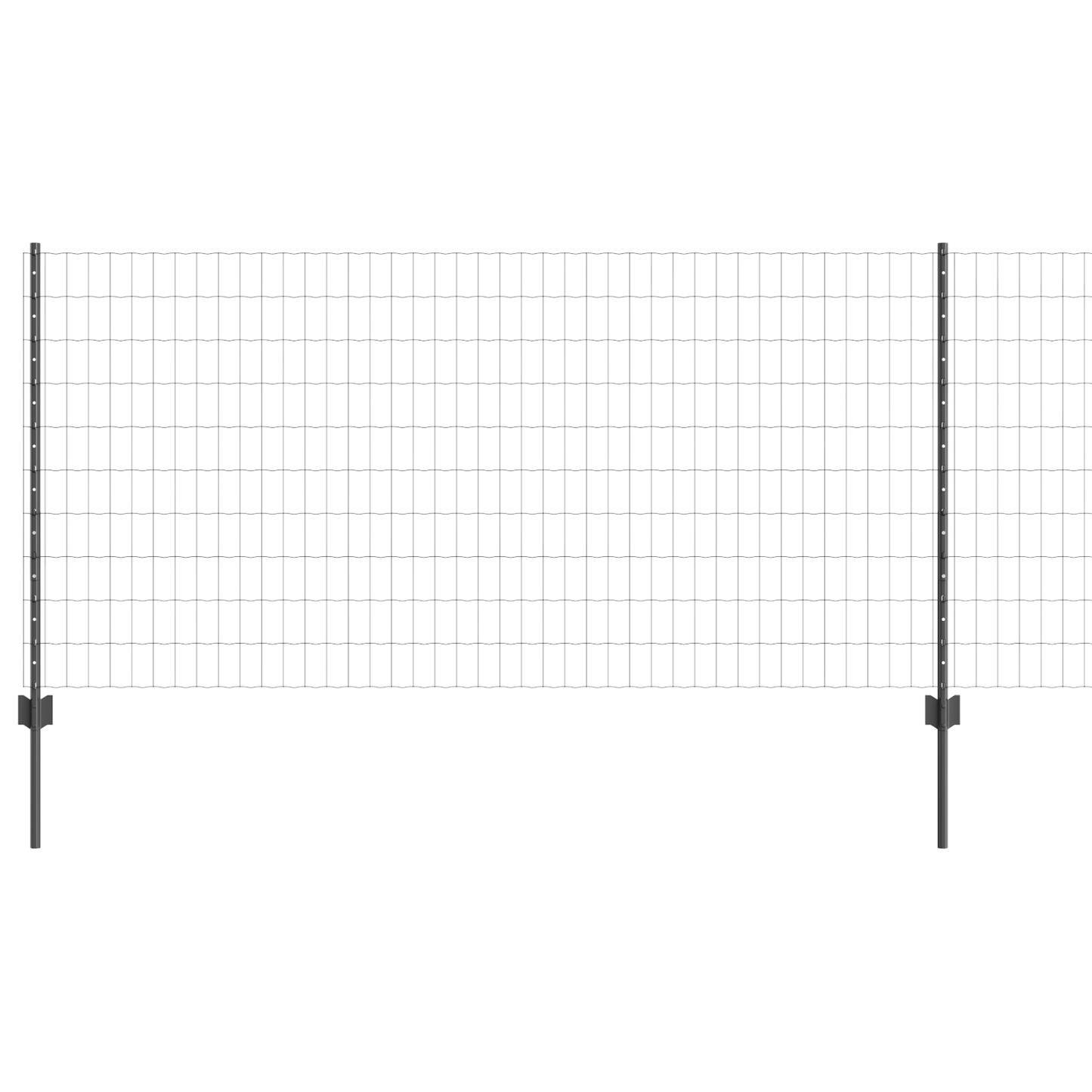 Euro gjerdet med stolpe 25 x 1 m PVC-belagt stål Grå Mesh