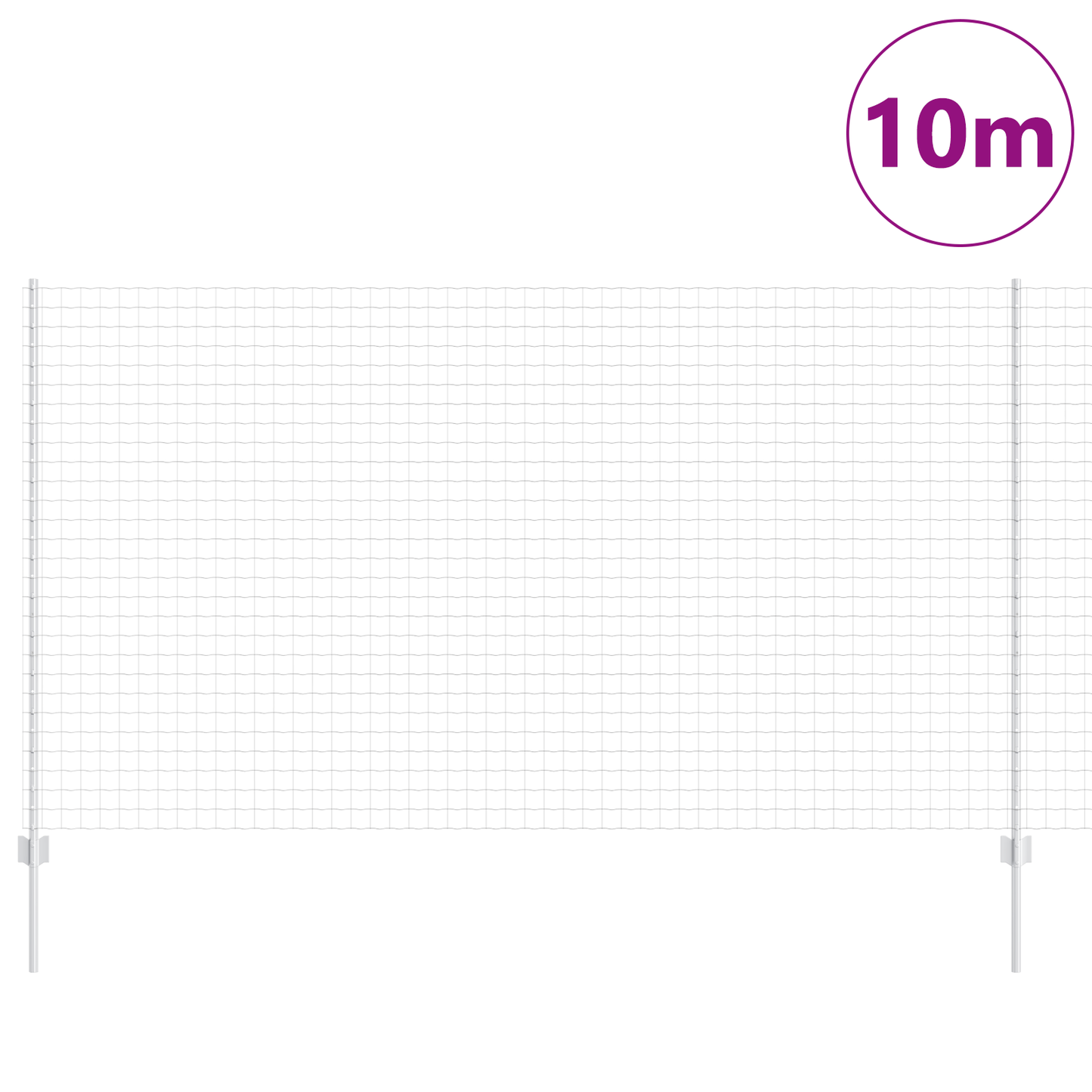 Euro gjerdet med stolpe 10 x 1,4 m Galvanisert stål Sølv Mesh