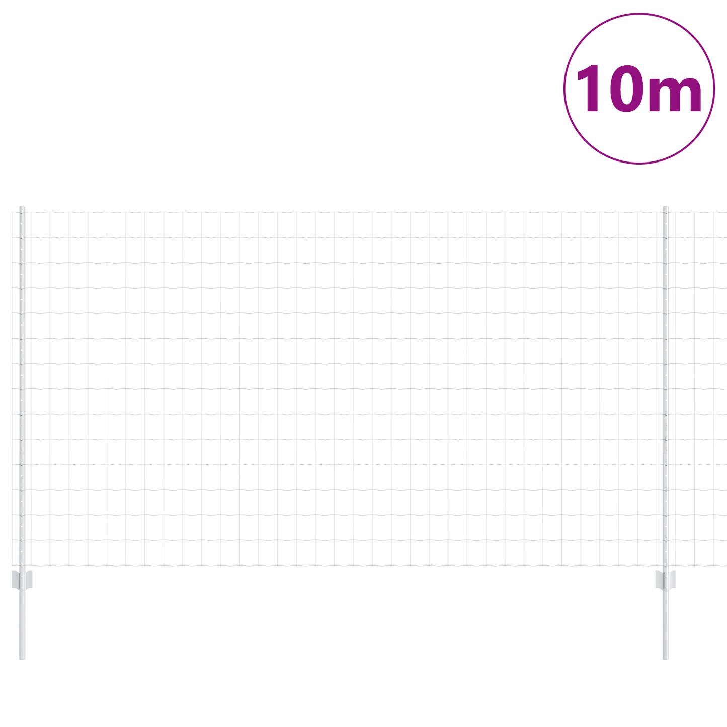 Euro gjerdet med stolpe 10 x 1,4 m Galvanisert stål Sølv Mesh