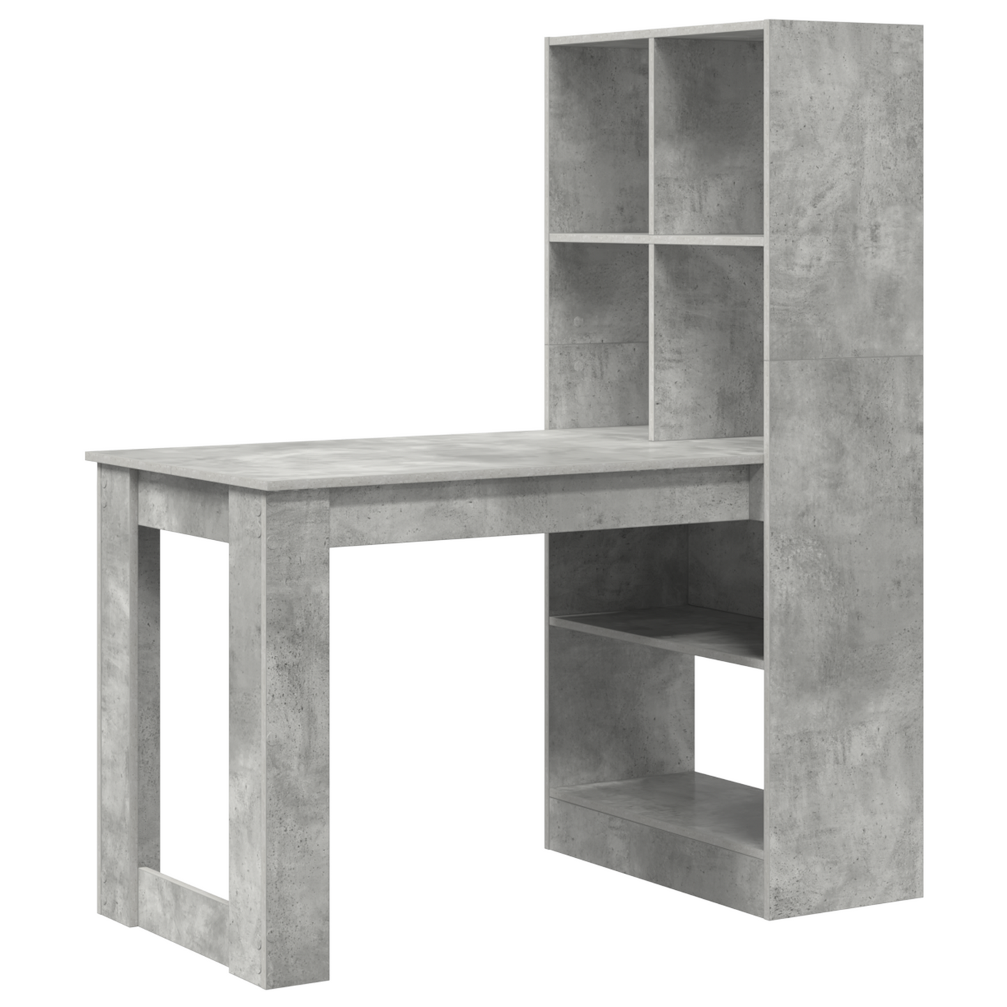 Skrivebord med hylle Betonggrå 122 x 67 x 145 cm Konstruert tre