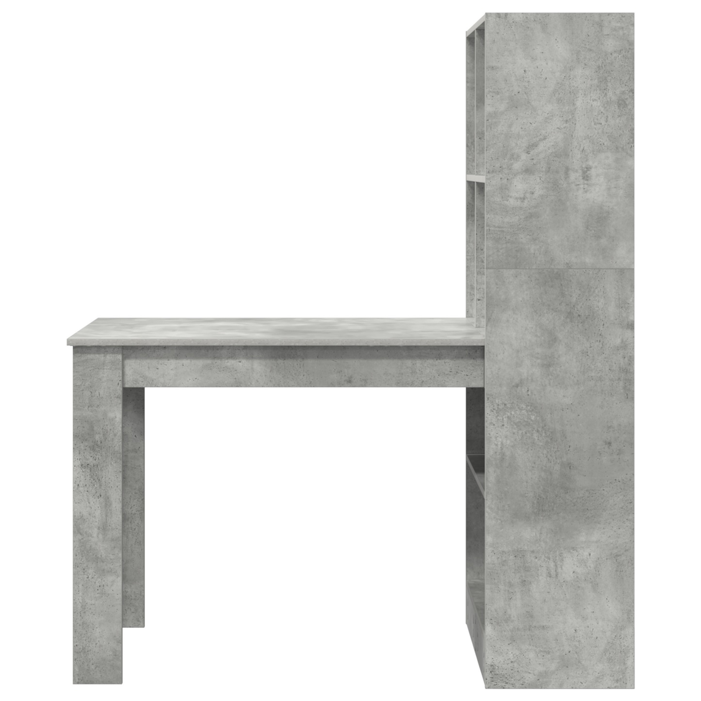 Skrivebord med hylle Betonggrå 122 x 67 x 145 cm Konstruert tre