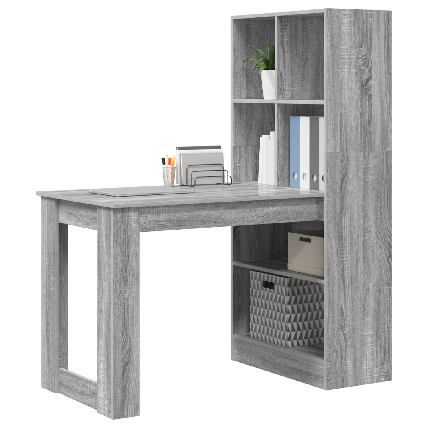 Skrivebord Grå Sonoma 122 x 67 x 145 cm Konstruert tre