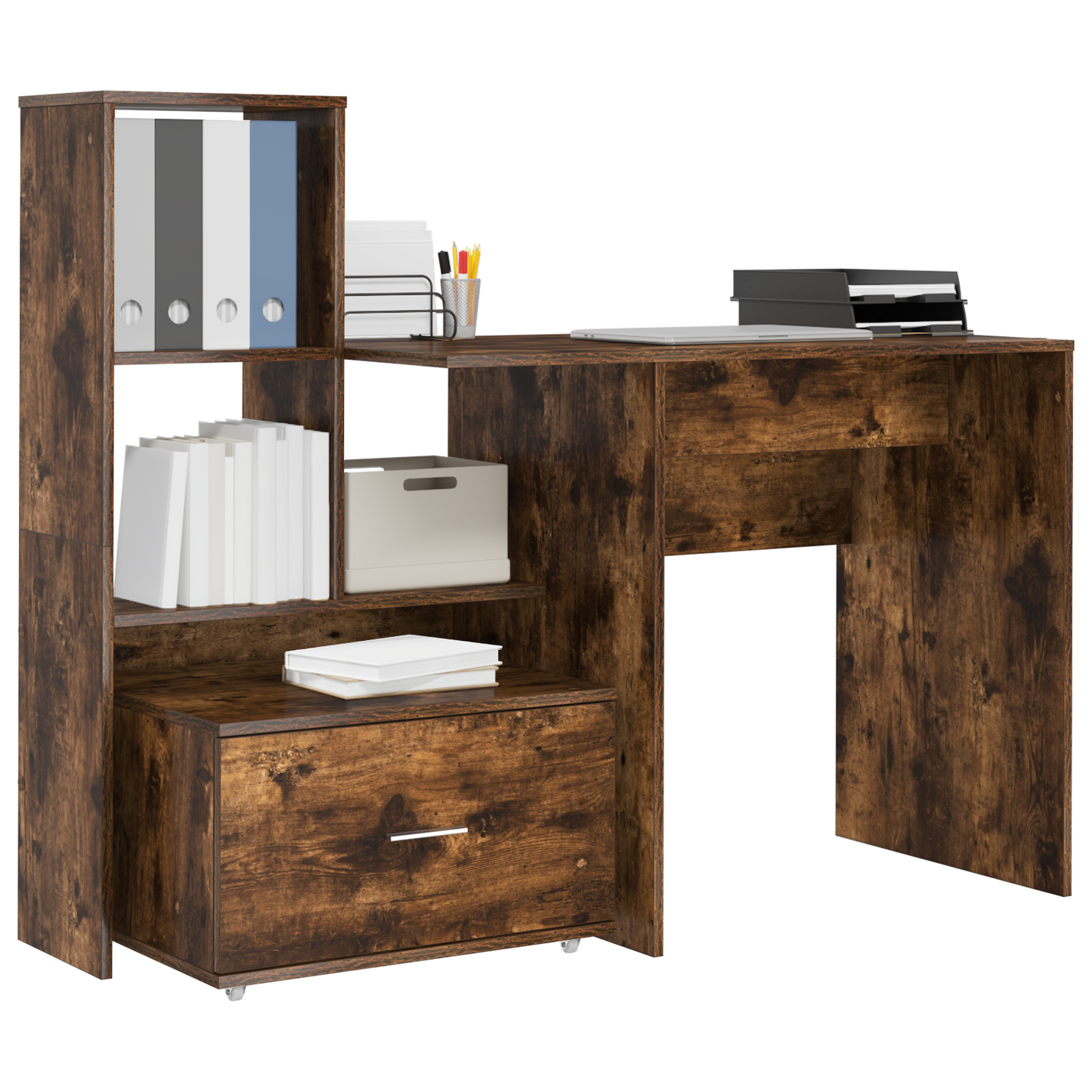 Skrivebord Røkt eik 131,5 x 50 x 106,5 cm Konstruert tre