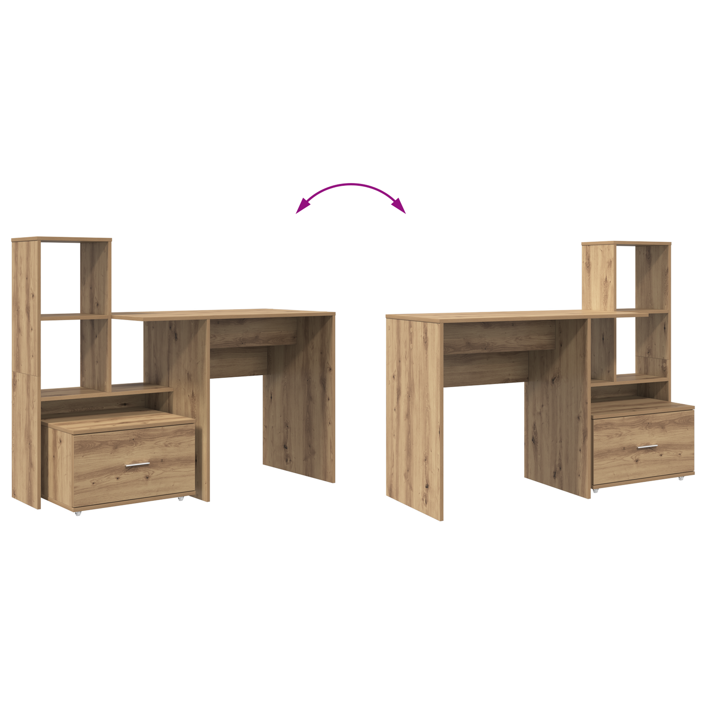 Skrivebord Artisan Eik Konstruert tre 131,5 x 50 x 106,5 cm