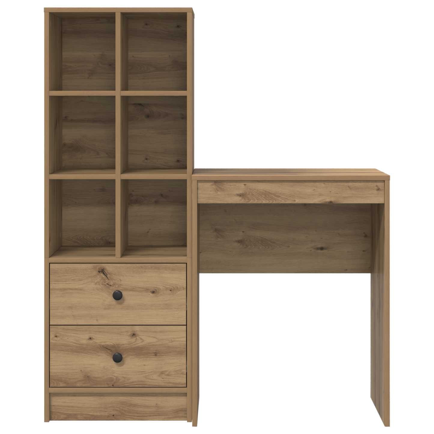 Skrivebord med skuff med hylle med lagring 2 pcs Artisan Eik