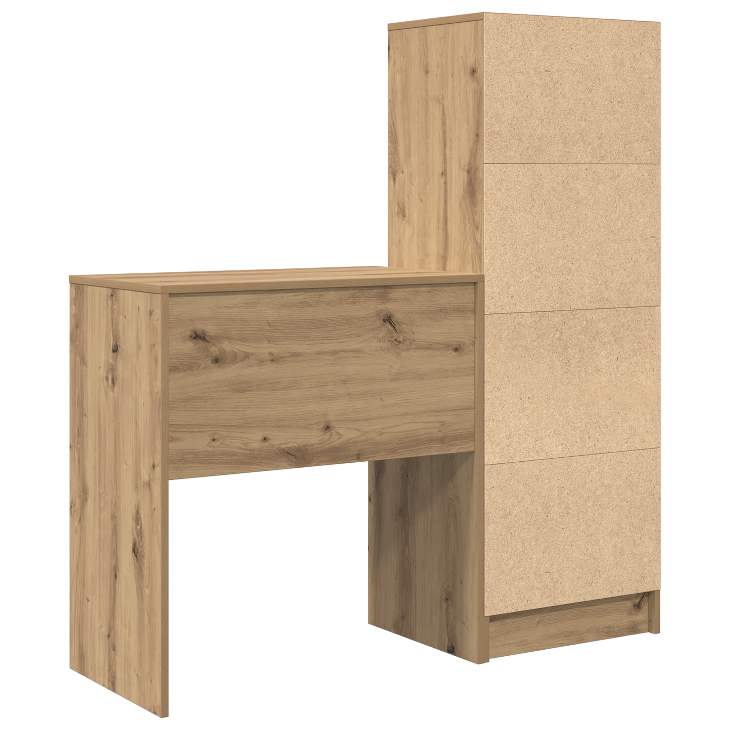 Skrivebord med skuff med hylle med lagring 2 pcs Artisan Eik
