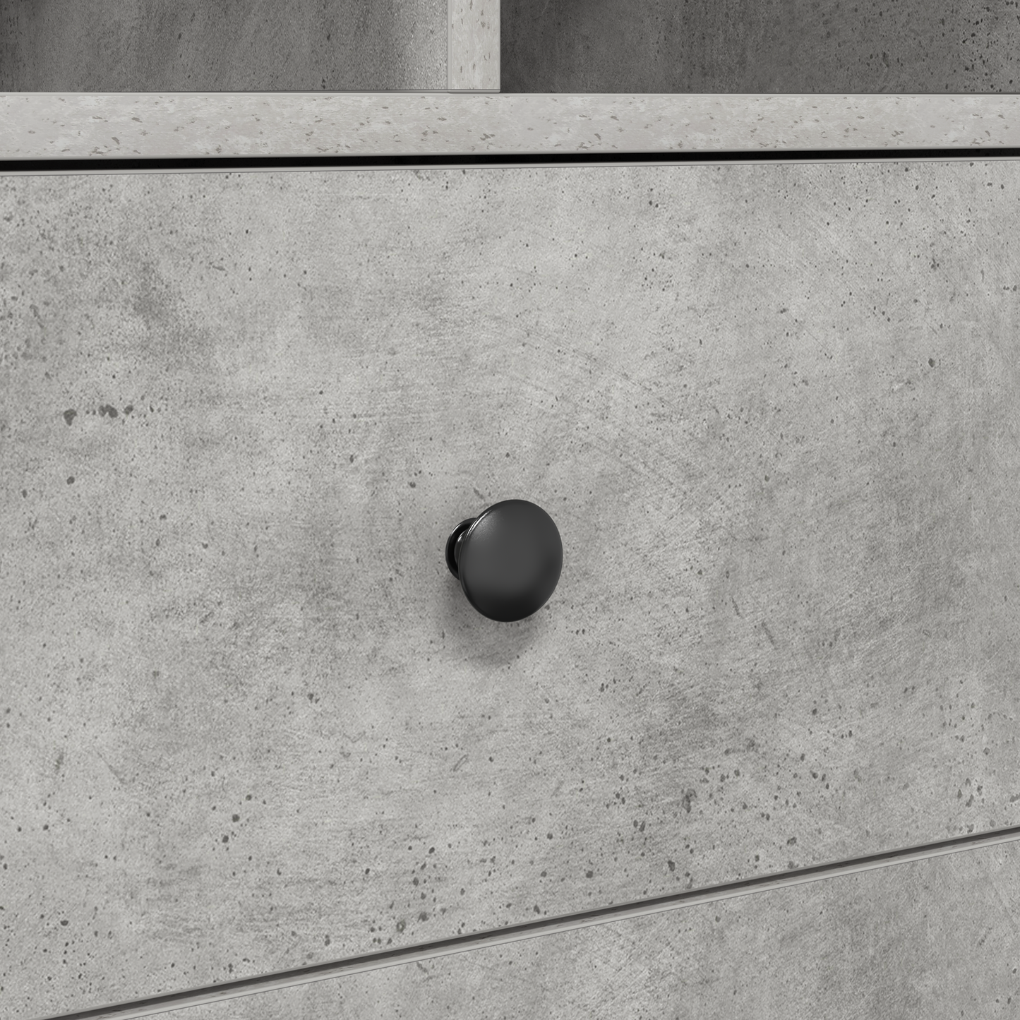 Skrivebord med skuff med hylle med lagring 2 pcs Betonggrå