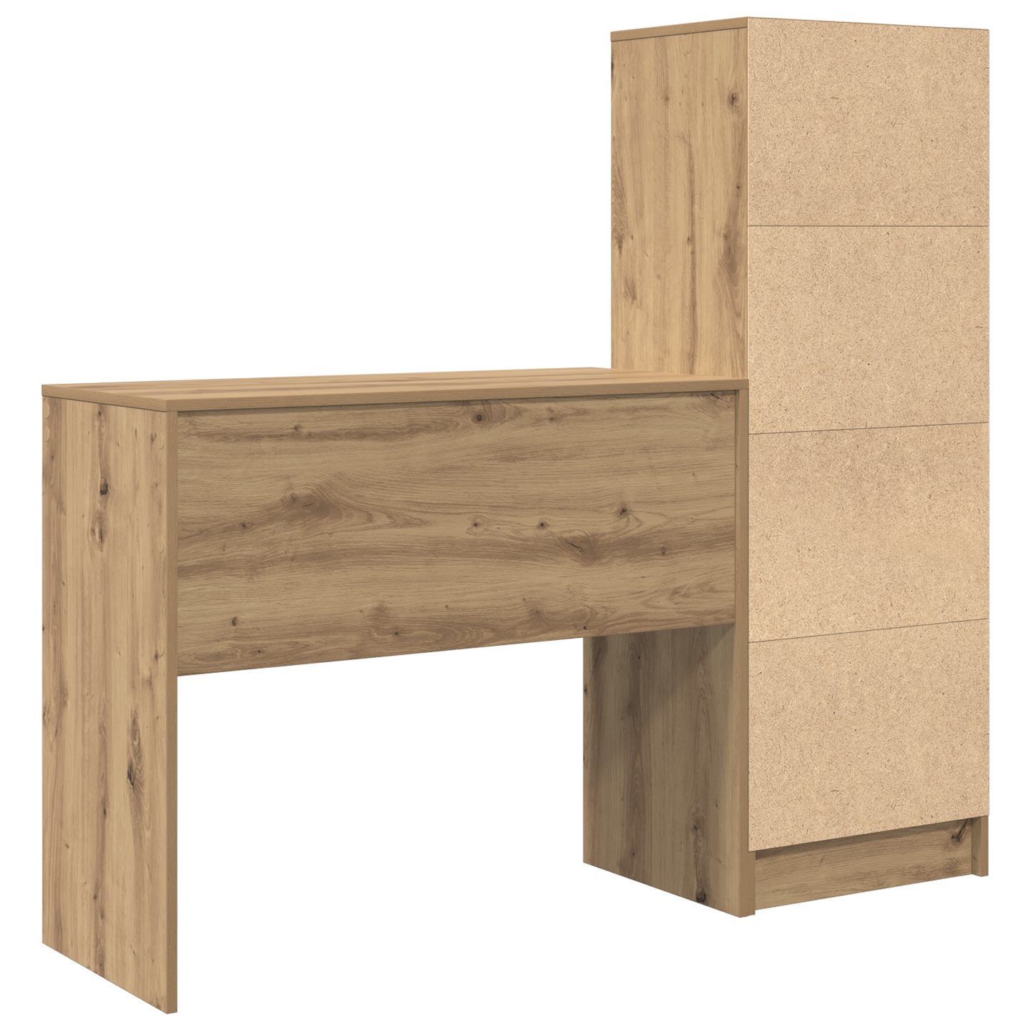 Skrivebord med skuff med hylle med lagring 2 pcs Artisan Eik