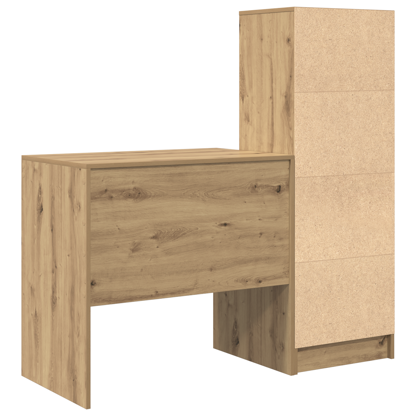 Skrivebord med skuff med hylle med lagring 2 pcs Artisan Eik