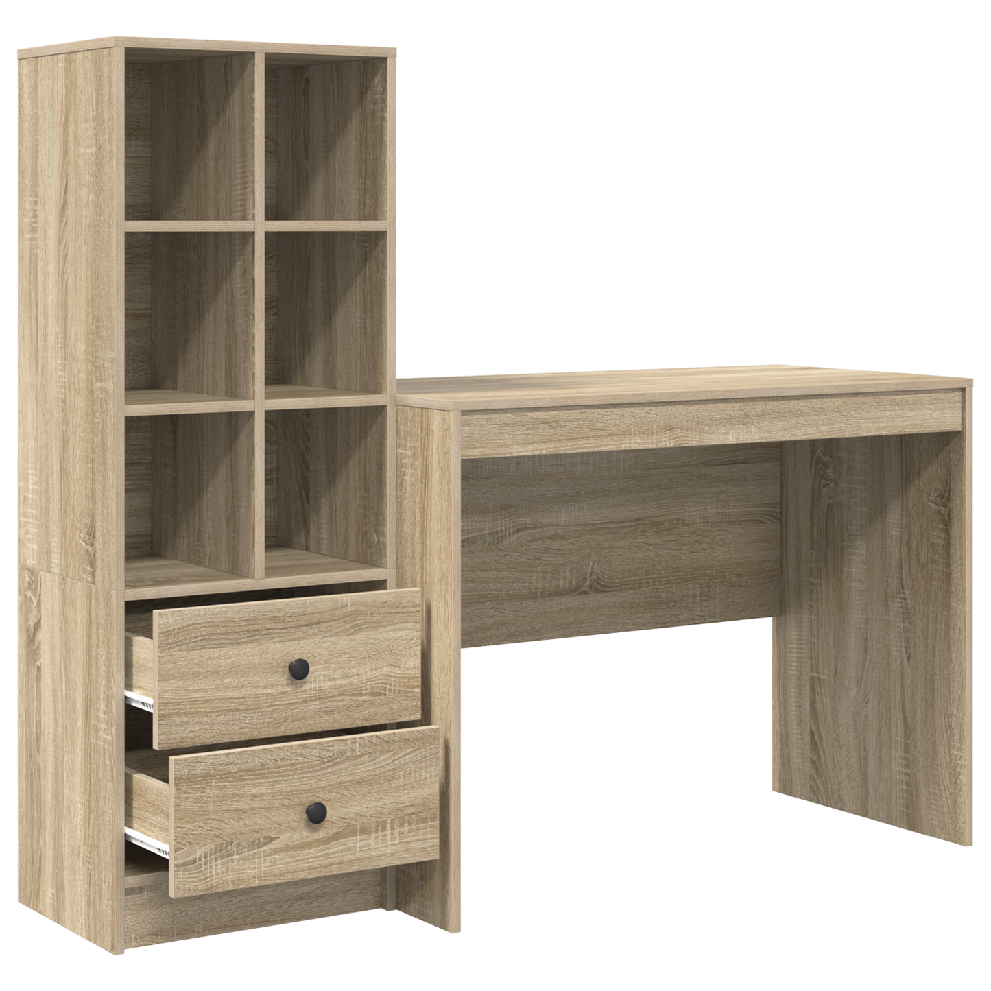Skrivebord med skuff 2 pcs Sonoma eik
