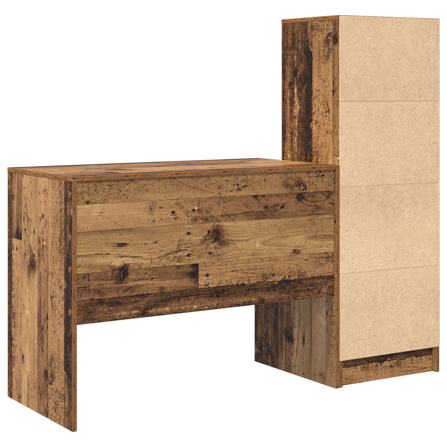 Skrivebord med skuff 2 pcs Gammelt tre