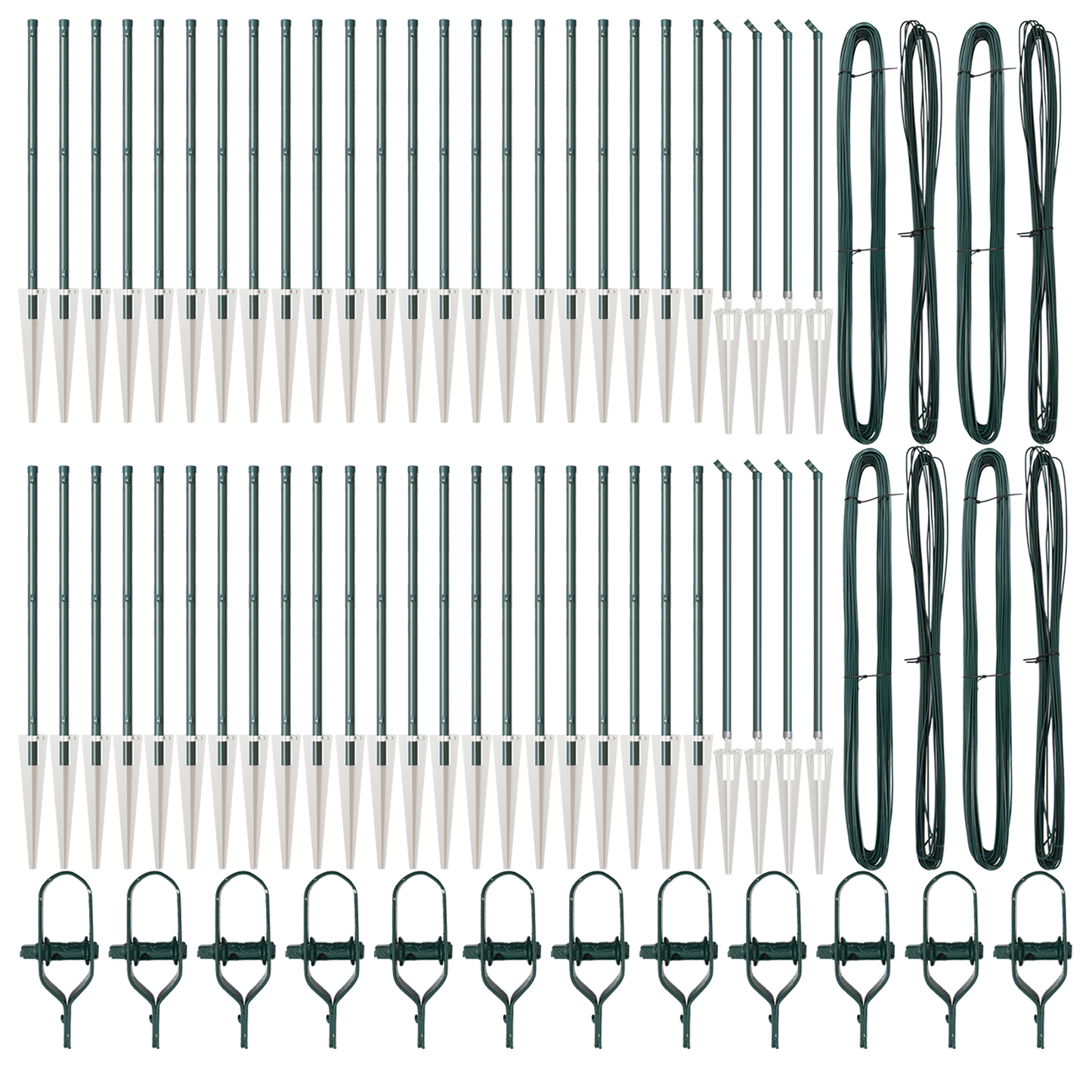Gjerdepåle 52 pcs Grå 3,2 x 3,2 x 120 cm
