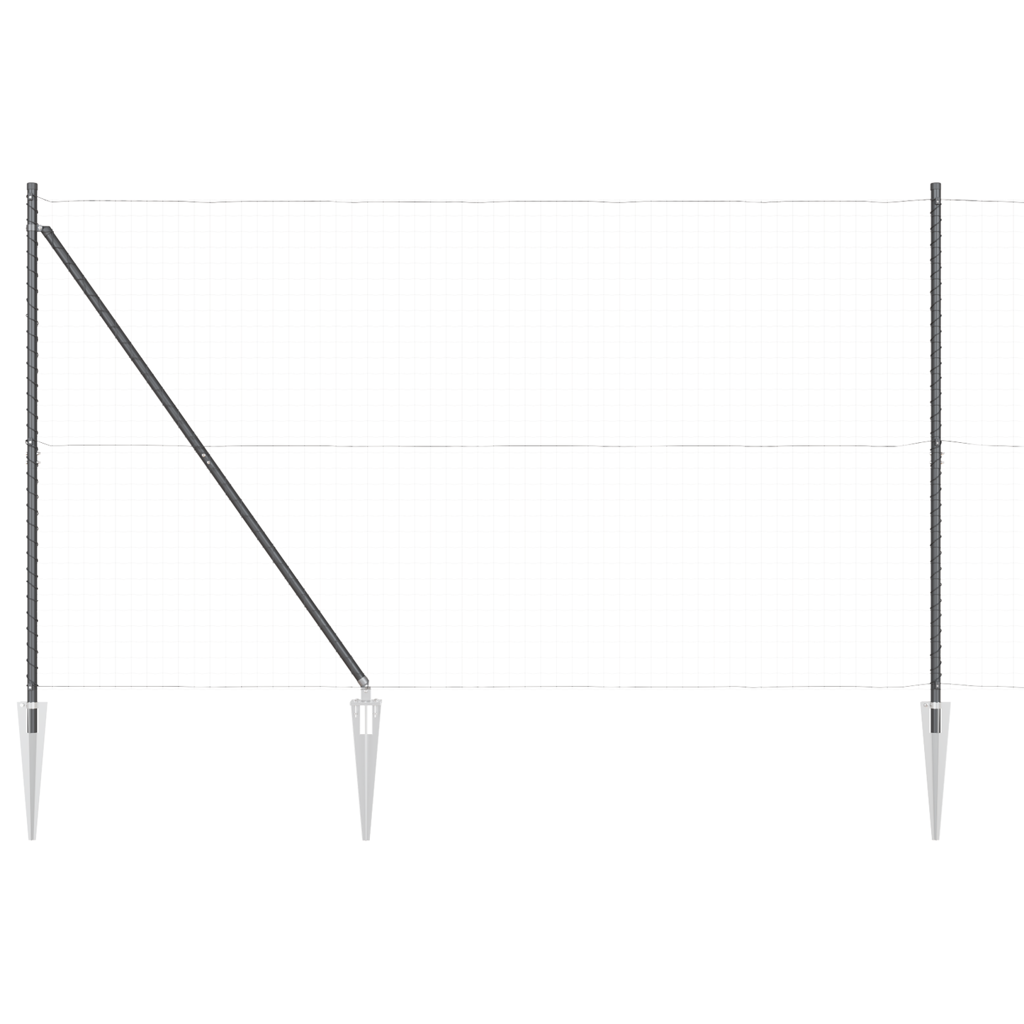 Gjerdepåle 26 pcs Grå 3,2 x 3,2 x 225 cm