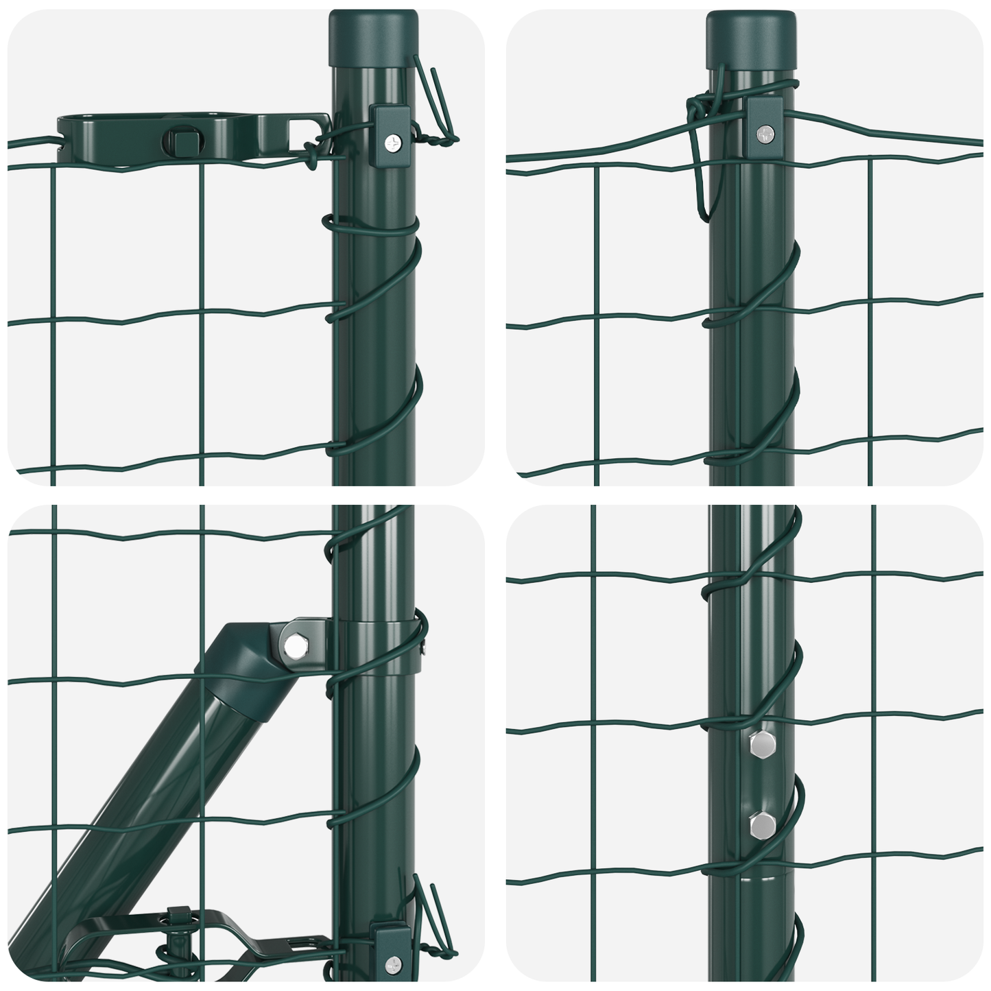 Gjerde med stolpe grønn 1,2 x 10 m Stål og PVC