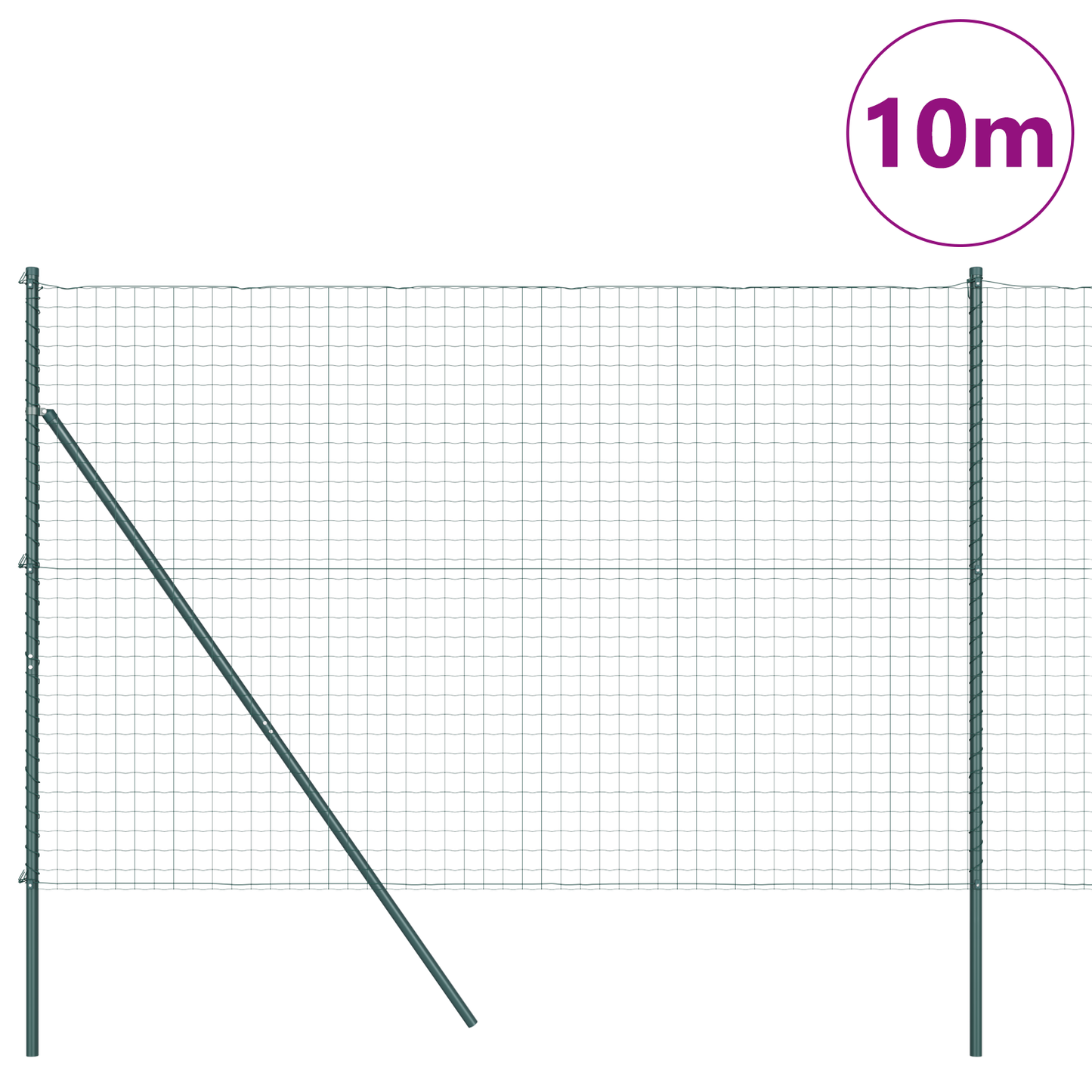 Gjerde med stolpe grønn 1,5 x 10 m Stål og PVC