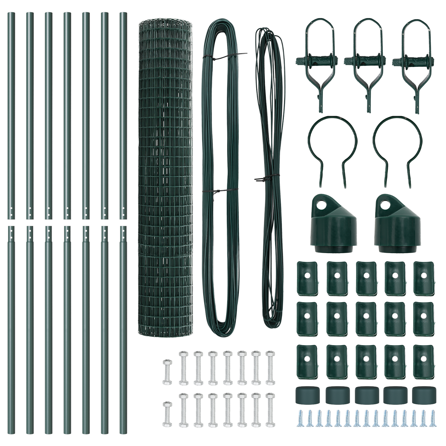 Gjerde med stolpe grønn 1,5 x 10 m Stål og PVC